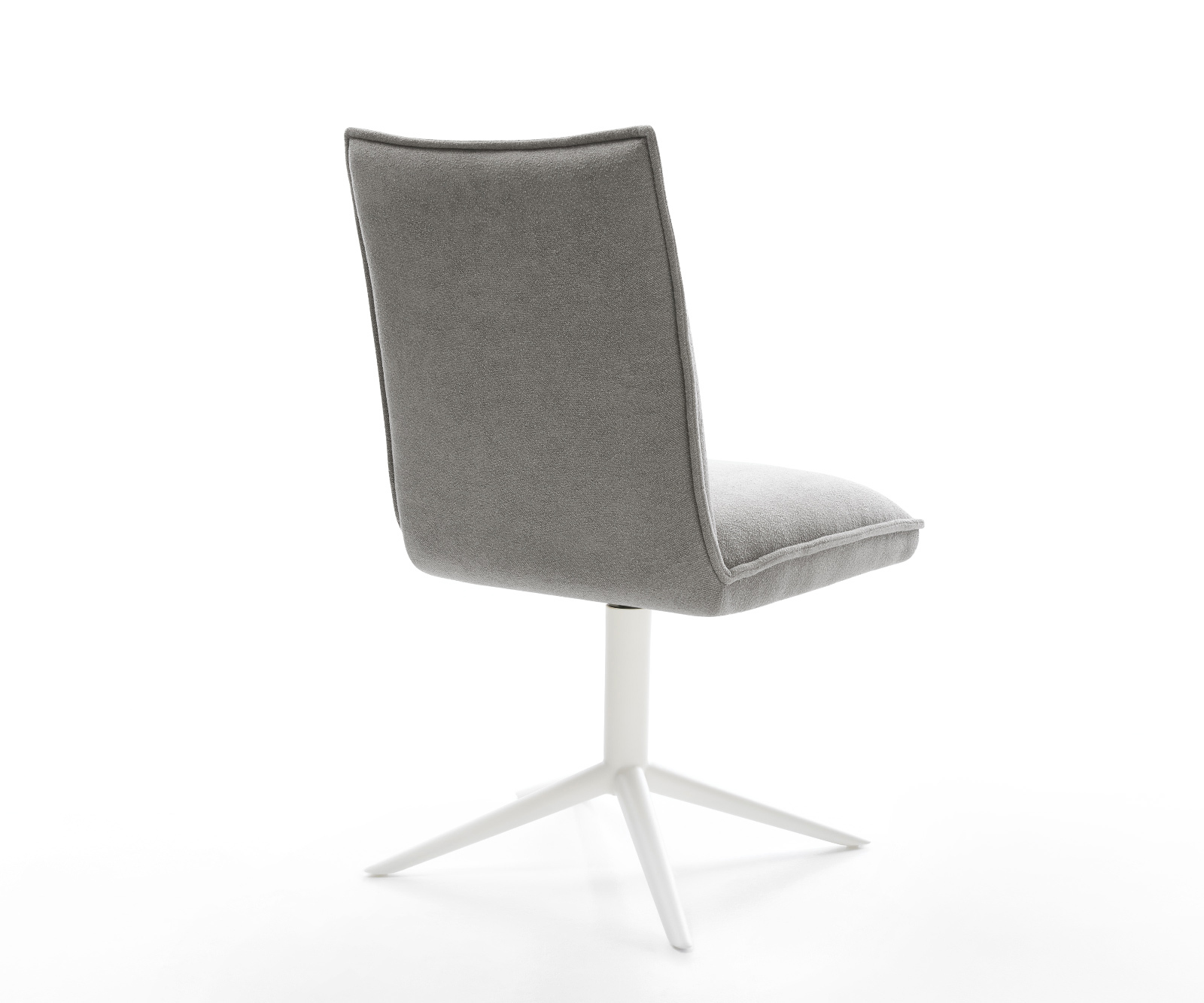 Jedálenská stolička Lelio-Flex texturovaná látka mäkký sivá krížová podstava biela 360° otočný hojdacia funkcia vrecková pružina - Image 5