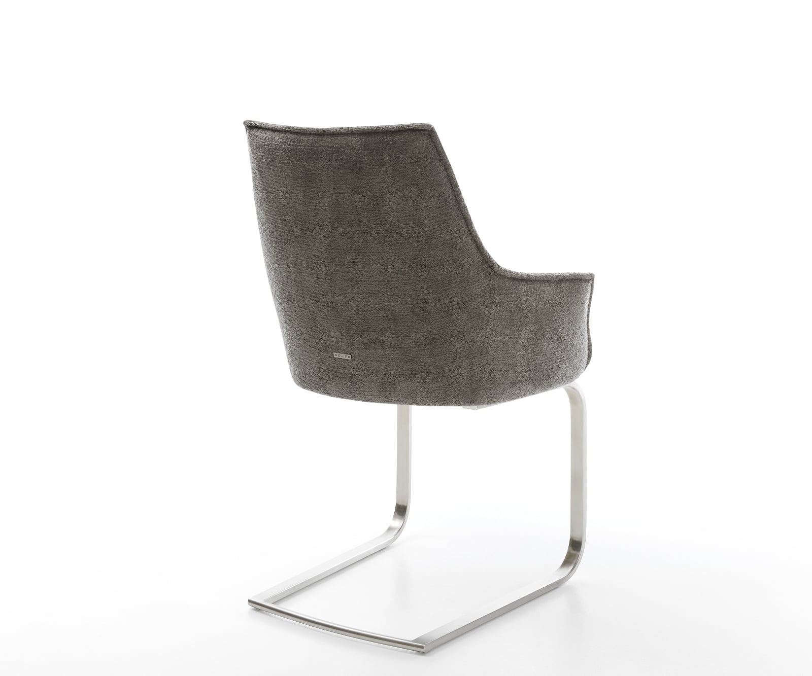 Konzolová jedálenská stolička Alja-Flex s opierkami bouclé mäkký tmavobéžová konzolová jedálenská stolička plochý nerezová oceľ vrecková pružina - Image 5