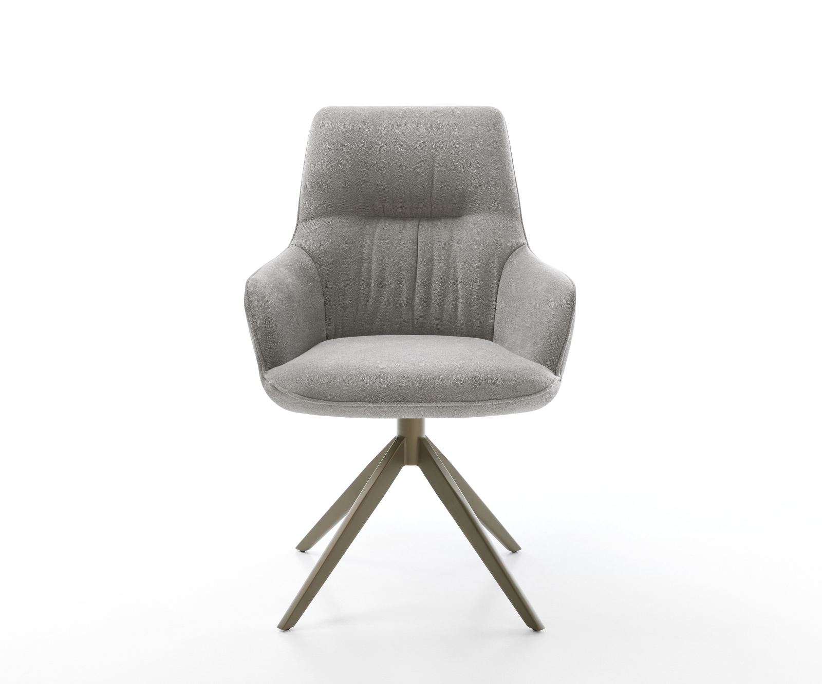 Jedálenská stolička Zelia-Flex s opierkami texturovaná látka mäkká sivá krížová podstava široká titánová farba 360° otočná kolískacia funkcia vrecková pružina - Image 2