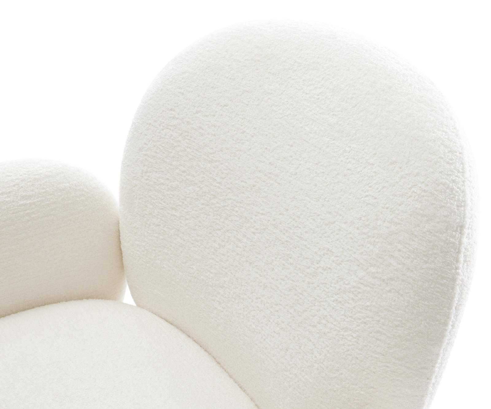 Jedálenská stolička Nube-Flex s opierkami bouclé mäkký béžová drevená podstava hranatá prírodná 180° otočný vrecková pružina - Image 4