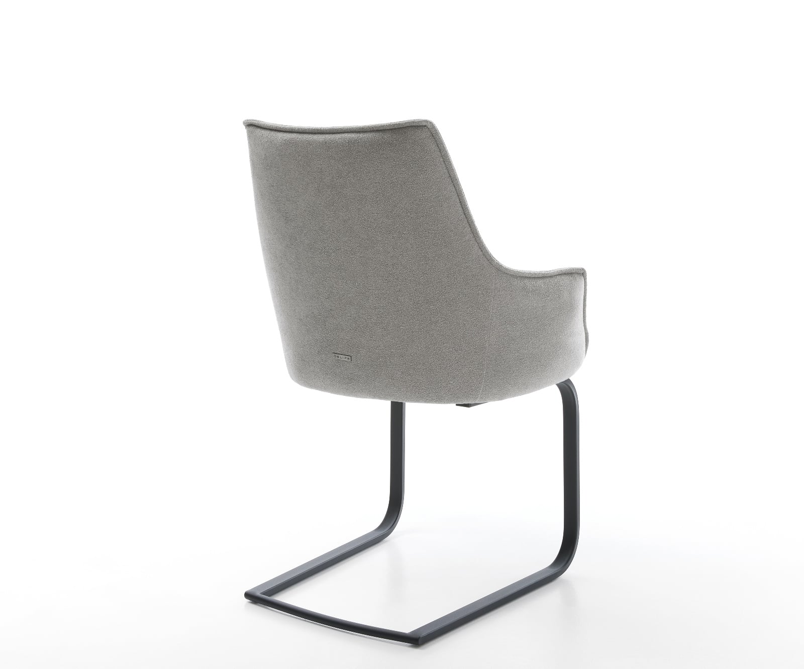 Konzolová jedálenská stolička Alja-Flex s opierkami texturovaná látka mäkký sivá konzolová jedálenská stolička plochá čierna vrecková pružina - Image 5