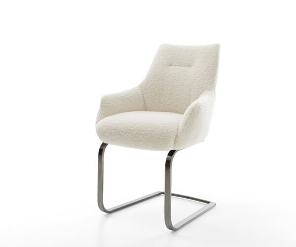 Konzolová jedálenská stolička Alja-Flex s opierkami teddy látka béžová konzolová jedálenská stolička plochý grafit vrecková pružina