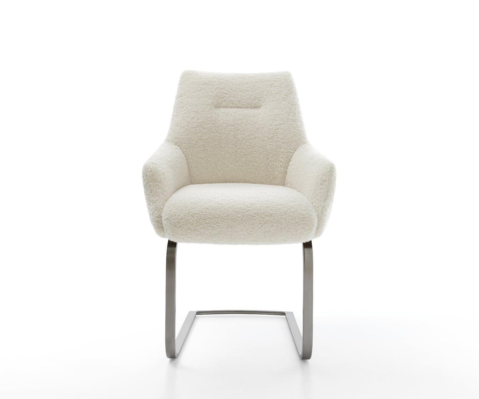 Konzolová jedálenská stolička Alja-Flex s opierkami teddy látka béžová konzolová jedálenská stolička plochý grafit vrecková pružina - Image 2