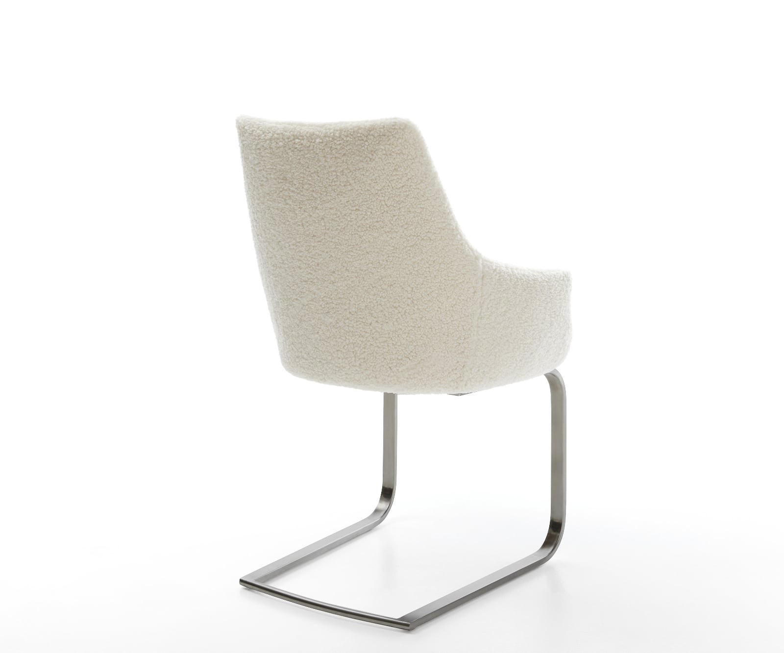 Konzolová jedálenská stolička Alja-Flex s opierkami teddy látka béžová konzolová jedálenská stolička plochý grafit vrecková pružina - Image 5