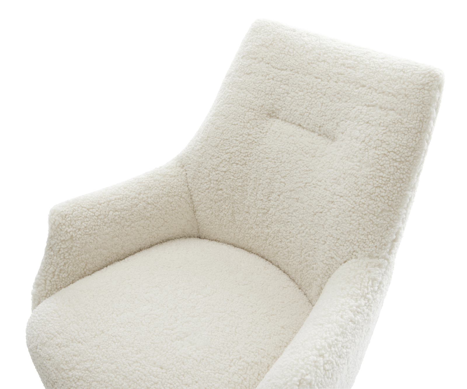 Konzolová jedálenská stolička Alja-Flex s opierkami teddy látka béžová konzolová jedálenská stolička plochá čierna vrecková pružina - Image 4