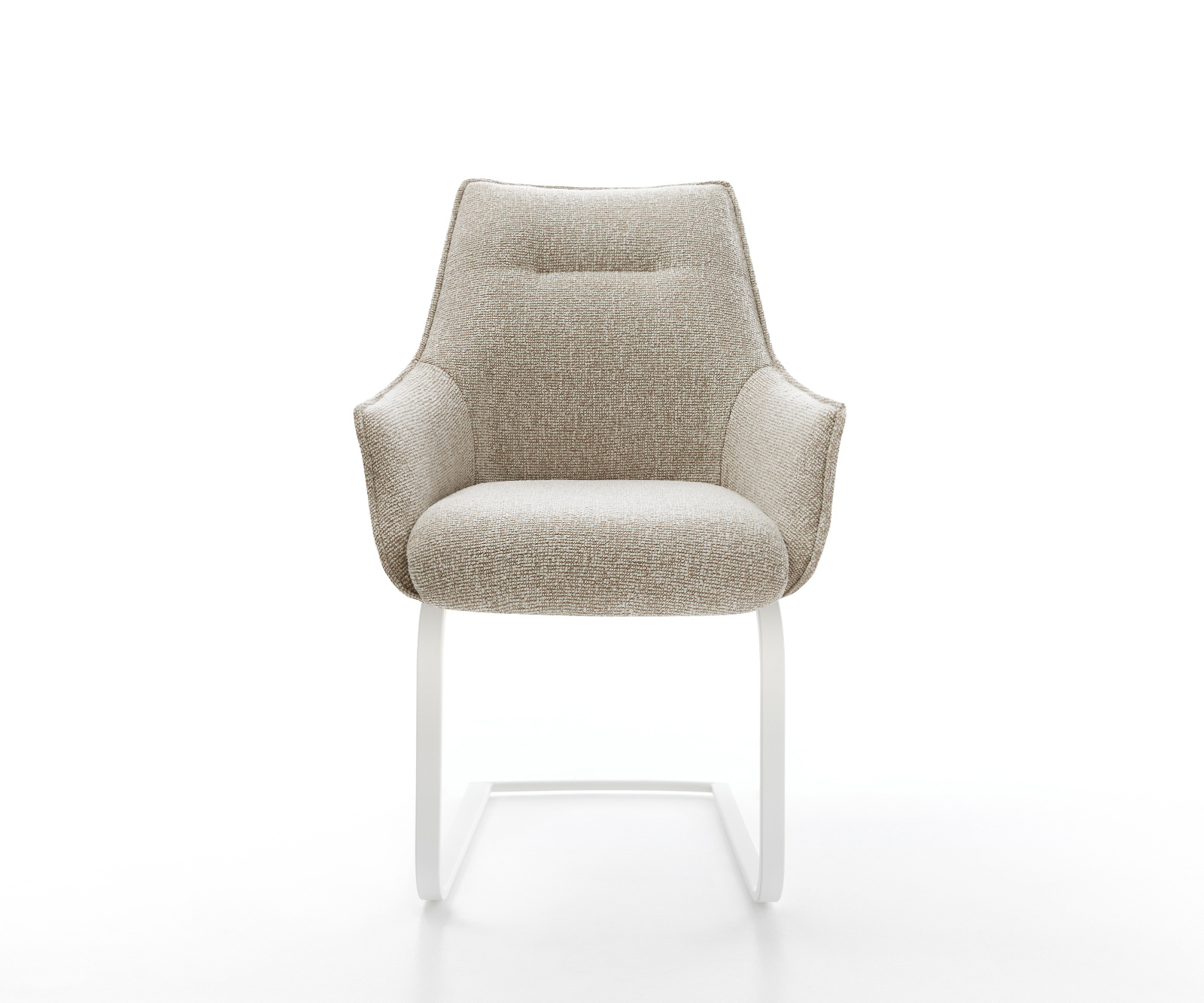 Konzolová podstava Alja-Flex s opierkami tkanina mäkký béžová konzolová podstava plochá biela vrecková pružina - Image 2