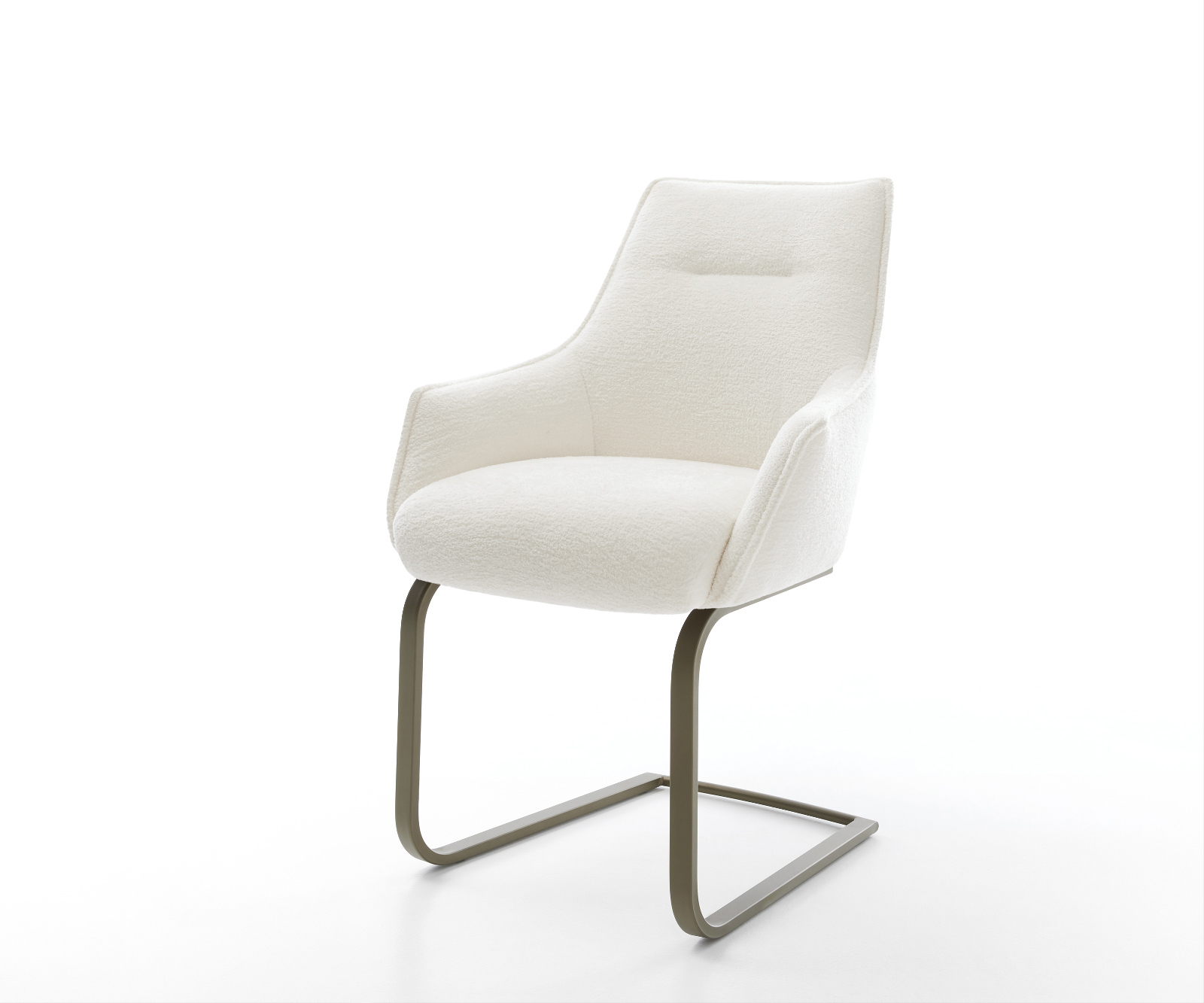 Konzolová podstava Alja-Flex s opierkami bouclé mäkký béžový konzolová podstava plochý efektové prevedenie titán vrecková pružina