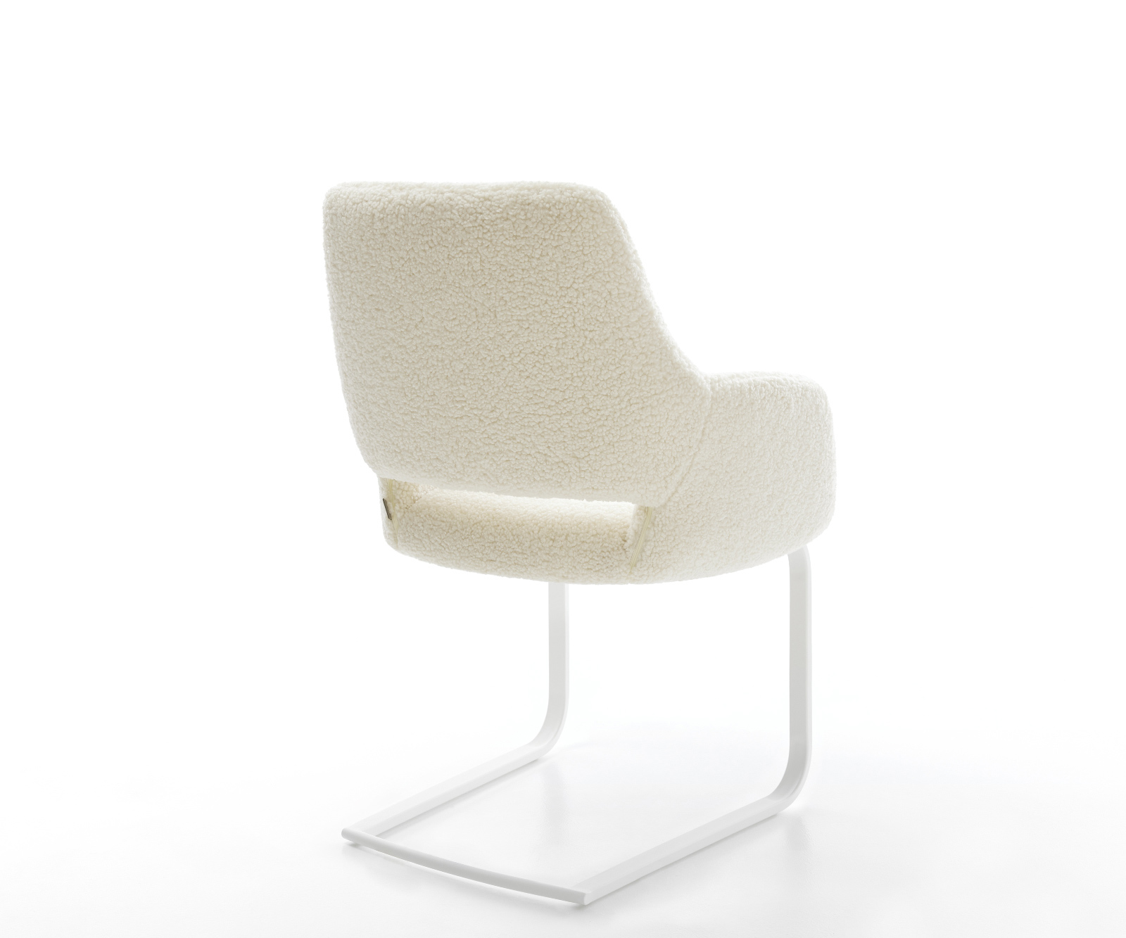 Konzolová jedálenská stolička Yago-Flex s opierkami teddy látka béžová konzolová jedálenská stolička plochá biela vrecková pružina - Image 5