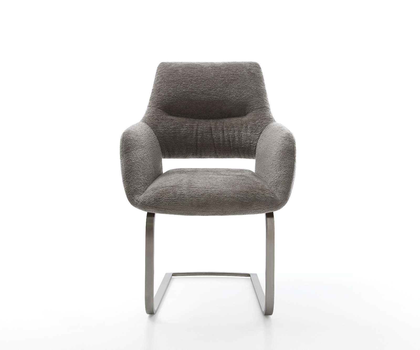 Konzolová podstava Yago-Flex s opierkami bouclé mäkký tmavobéžová konzolová podstava plochý grafit vrecková pružina - Image 2