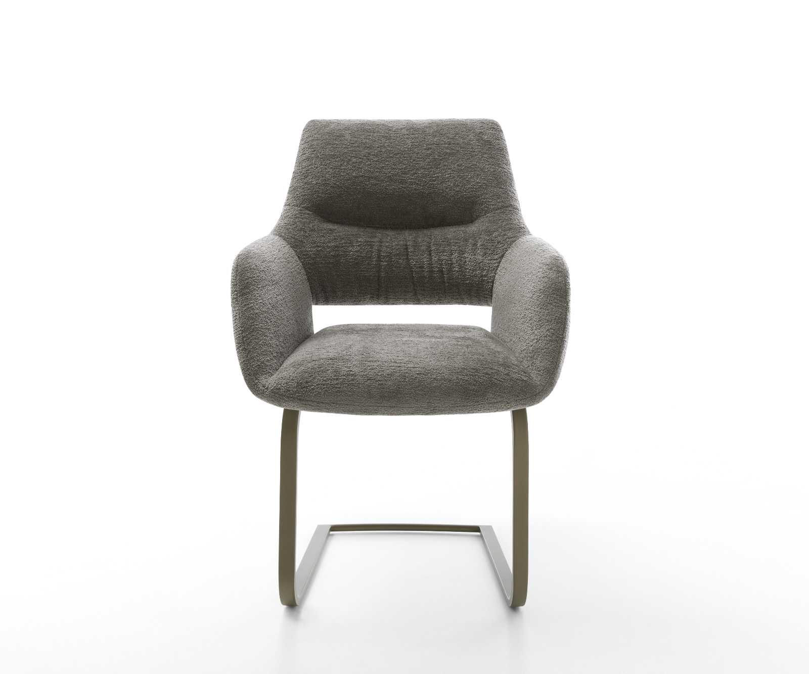 Konzolová podstava Yago-Flex s opierkami Bouclé Soft Tmavobéžová konzolová podstava plochý Titánová farba vrecková pružina - Image 2