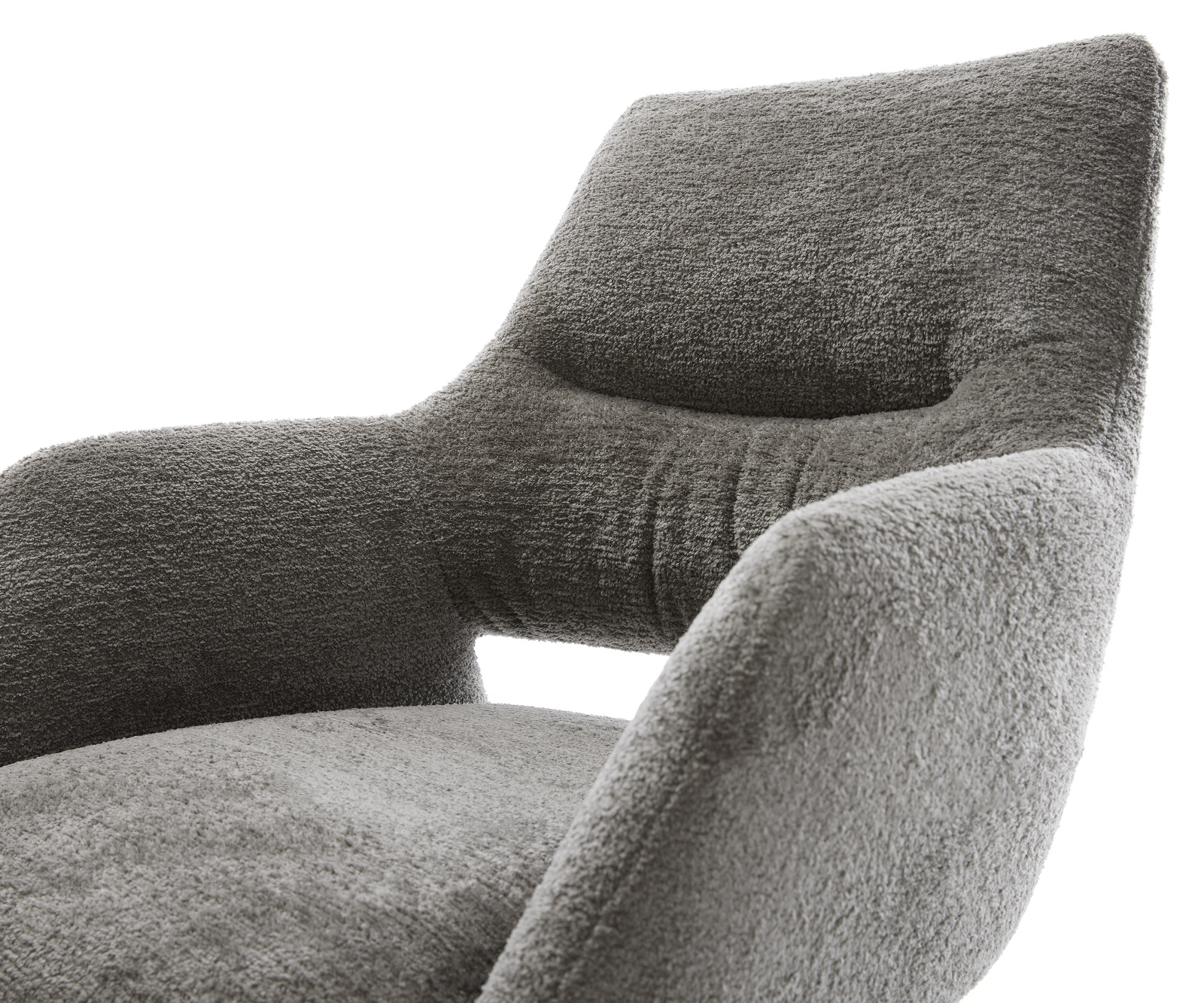 Konzolová podstava Yago-Flex s opierkami Bouclé Soft Tmavobéžová konzolová podstava plochý Titánová farba vrecková pružina - Image 4