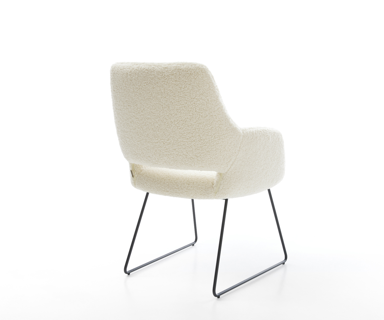 Jedálenská stolička Yago-Flex s opierkami teddy látka béžová tenká podstava čierna vrecková pružina - Image 5