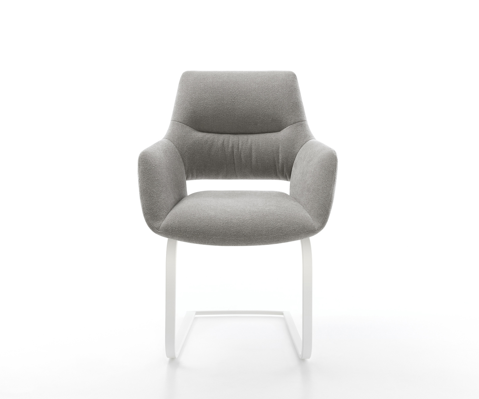 Konzolová podstava Yago-Flex s opierkami texturovaná látka mäkký sivá konzolová podstava plochý biela vrecková pružina - Image 2