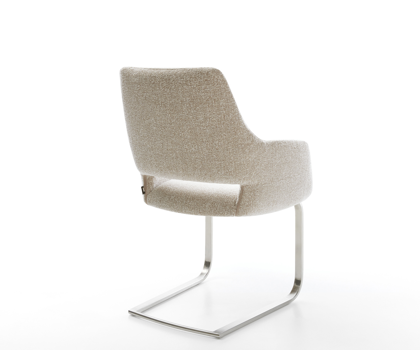 Konzolová podstava Yago-Flex s opierkami tkanina mäkký béžová konzolová podstava plochý nerezová oceľ vrecková pružina - Image 5