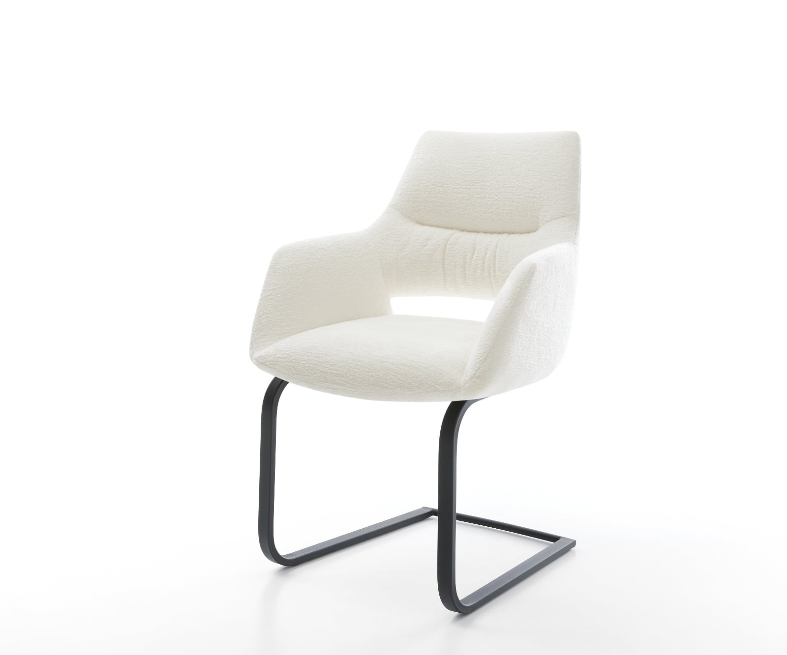 Konzolová podstava Yago-Flex s opierkami bouclé mäkký béžová konzolová podstava plochá čierna vrecková pružina