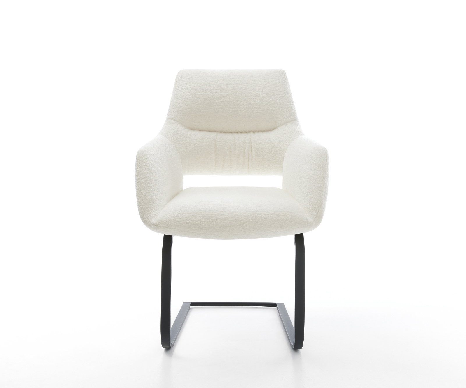 Konzolová podstava Yago-Flex s opierkami bouclé mäkký béžová konzolová podstava plochá čierna vrecková pružina - Image 2