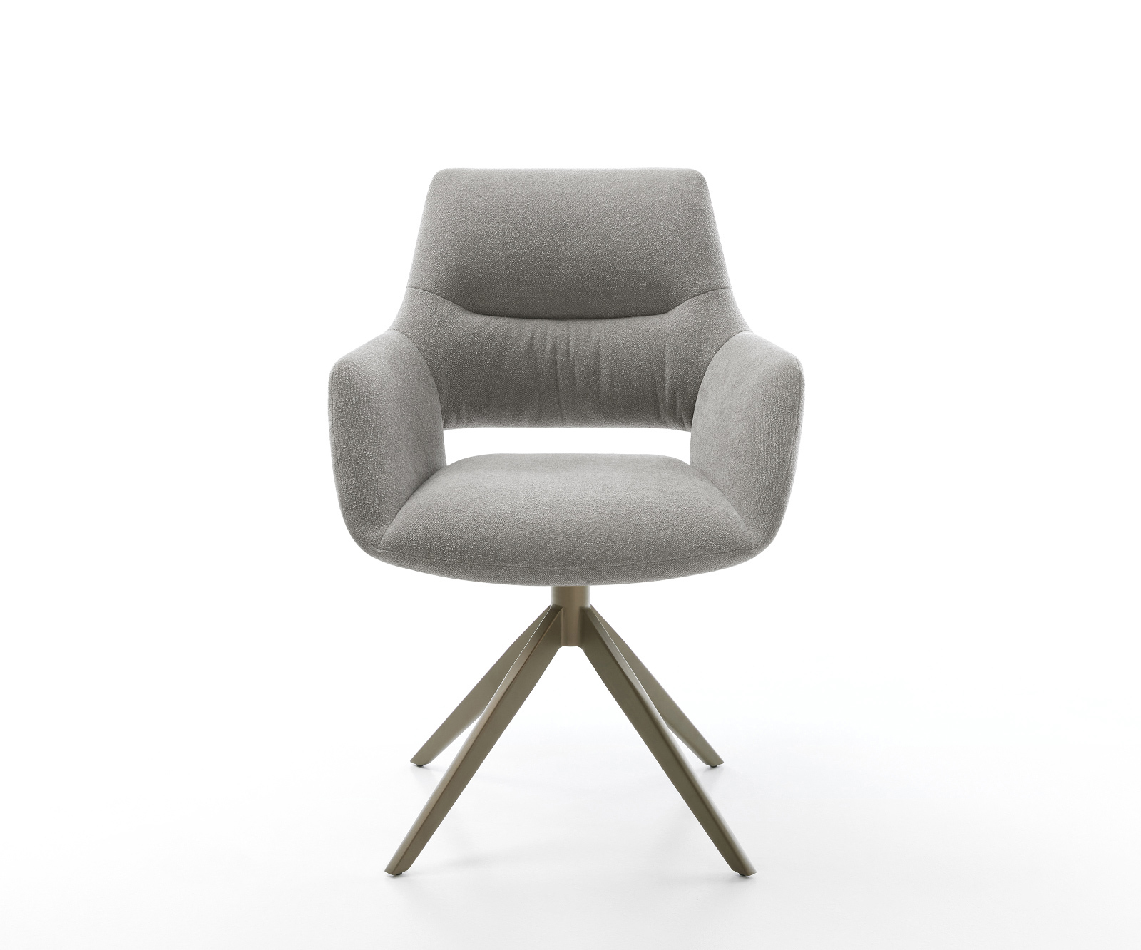 Jedálenská stolička Yago-Flex s opierkami texturovaná látka mäkká sivá krížová podstava široká titánová farba 360° otočný hojdacia funkcia vrecková pružina - Image 2