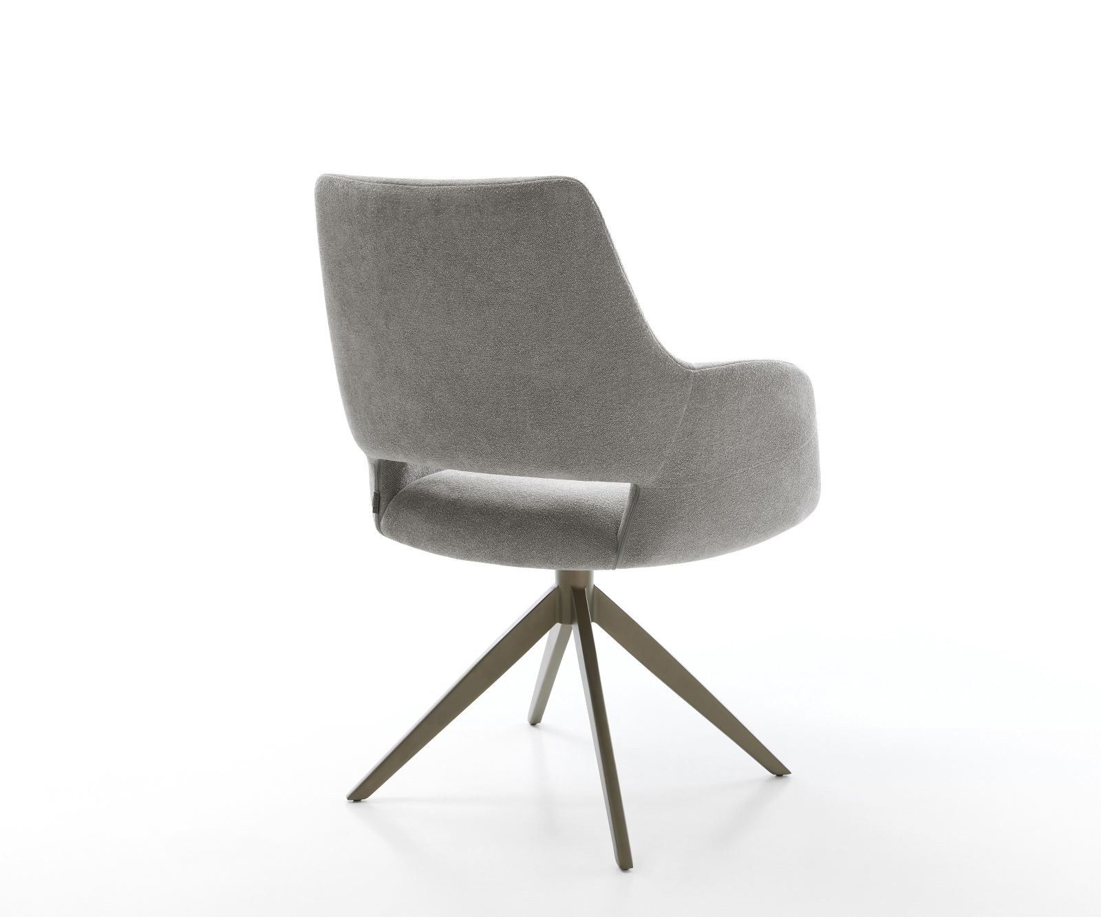 Jedálenská stolička Yago-Flex s opierkami texturovaná látka mäkká sivá krížová podstava široká titánová farba 360° otočný hojdacia funkcia vrecková pružina - Image 5