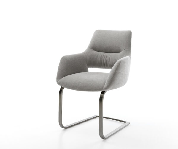 Konzolová podstava Yago-Flex s opierkami texturovaná látka mäkký sivá konzolová podstava plochý grafit vrecková pružina