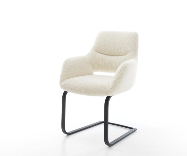 Konzolová podstava Yago-Flex s opierkami teddy látka béžová konzolová podstava plochý čierna vrecková pružina