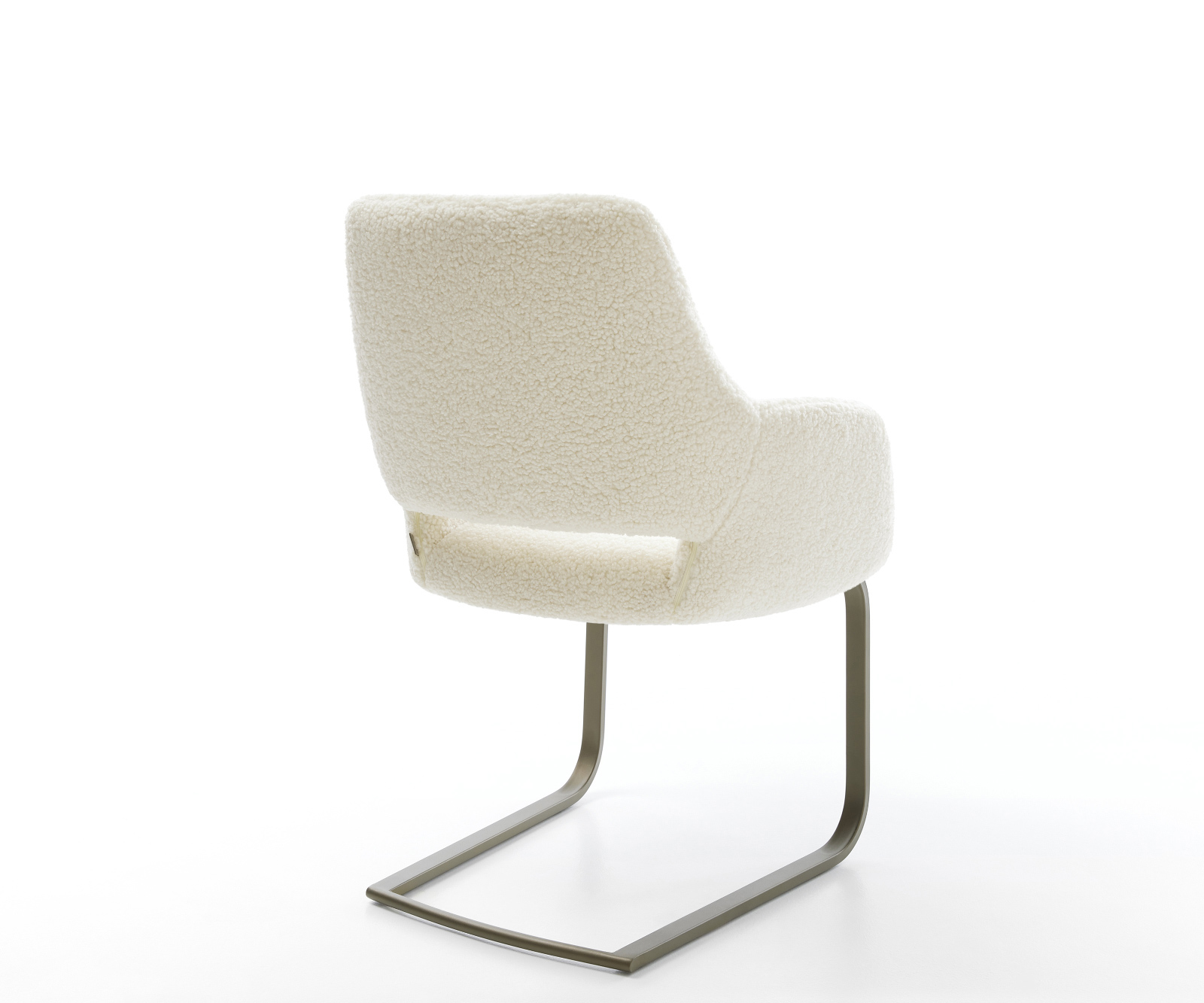 Konzolová jedálenská stolička Yago-Flex s opierkami teddy látka béžová konzolová jedálenská stolička plochý titánová farba vrecková pružina - Image 5