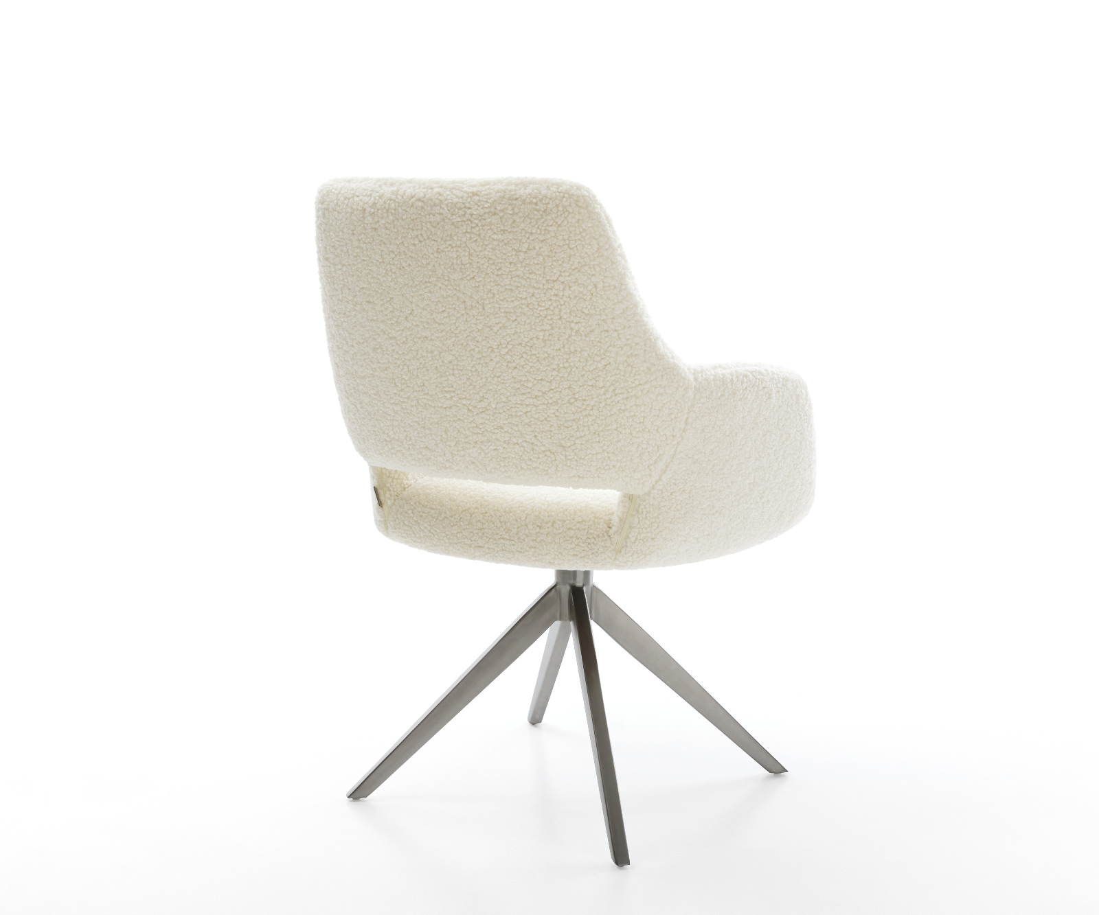 Jedálenská stolička Yago-Flex s opierkami teddy látka béžová krížová podstava široká grafitová 360° otočná hojdacia funkcia vrecková pružina - Image 5