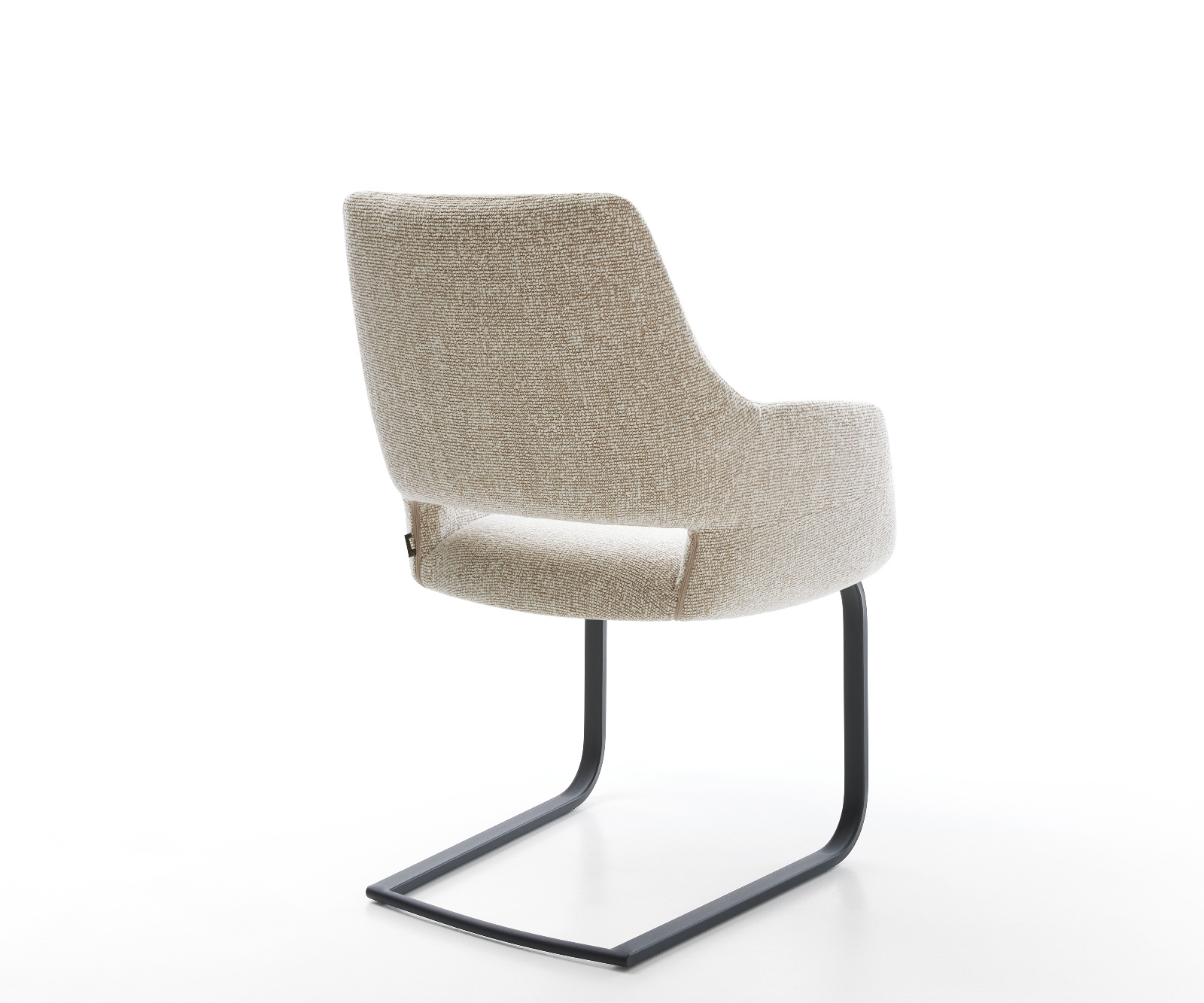 Jedálenská stolička Yago-Flex s opierkami tkanina mäkká béžová jedálenská stolička plochá čierna vrecková pružina - Image 5