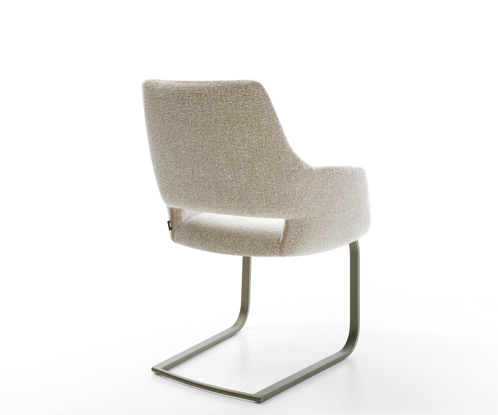 Jedálenská stolička Yago-Flex s opierkami tkanina mäkká béžová jedálenská stolička plochá titánová farba vrecková pružina - Image 5