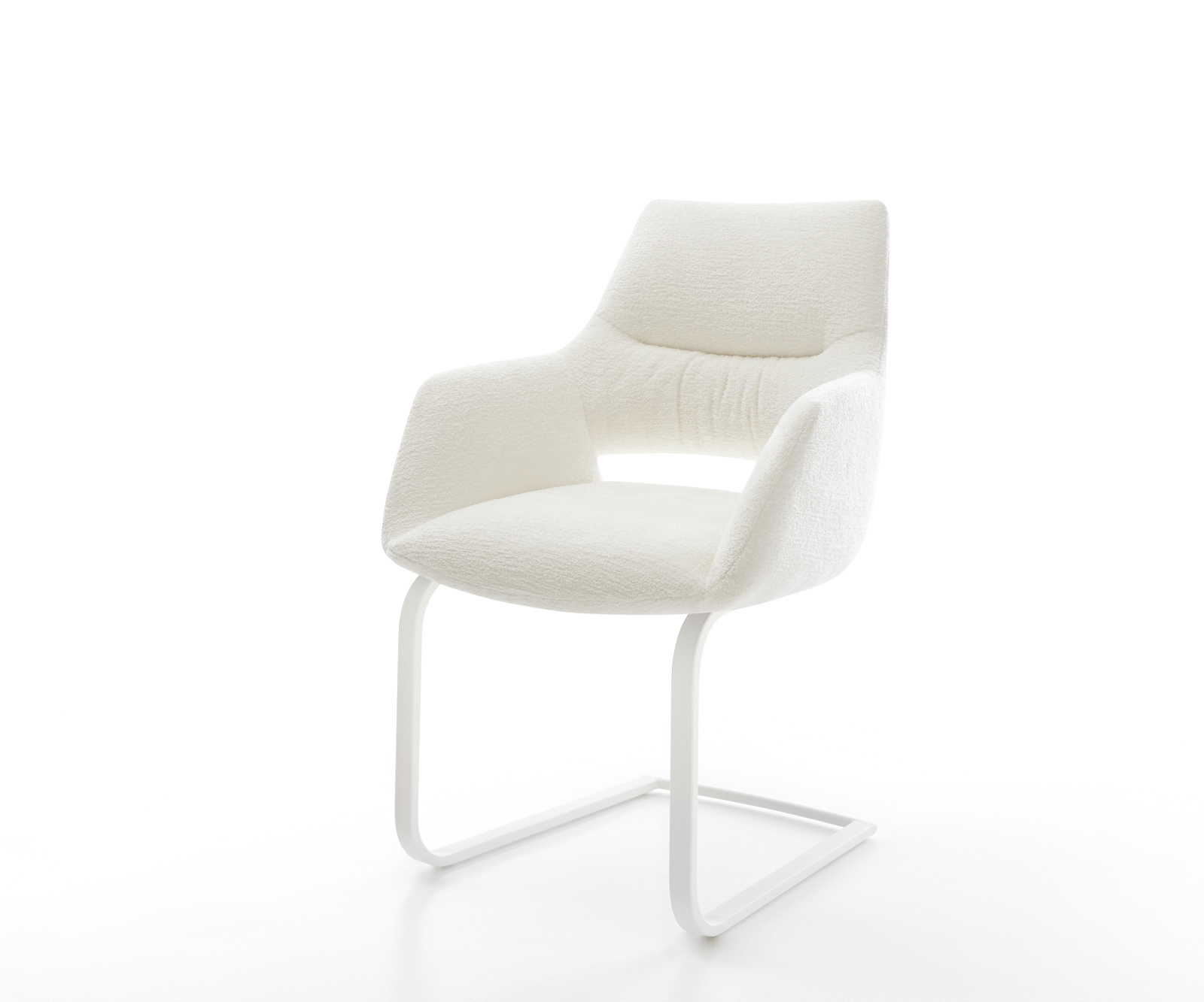 Konzolová podstava Yago-Flex s opierkami bouclé mäkký béžová konzolová podstava plochá biela vrecková pružina