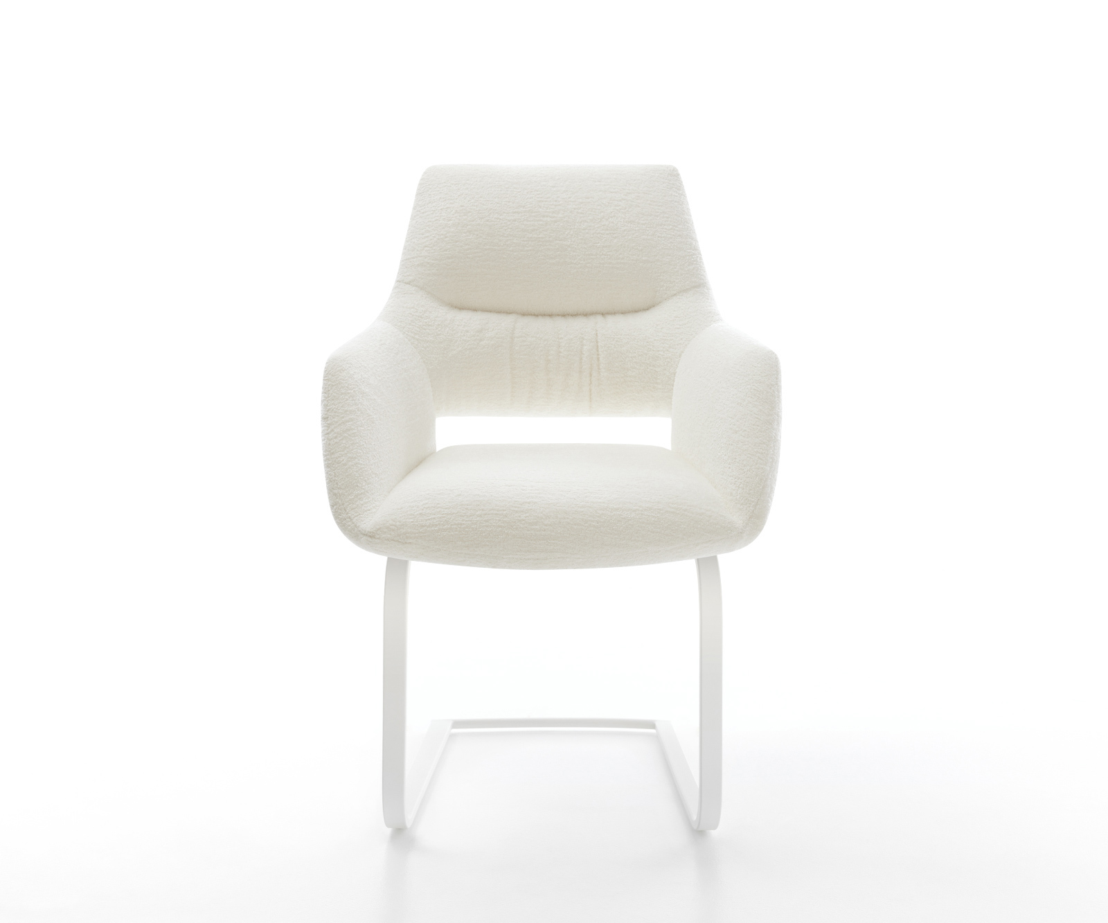 Konzolová podstava Yago-Flex s opierkami bouclé mäkký béžová konzolová podstava plochá biela vrecková pružina - Image 2