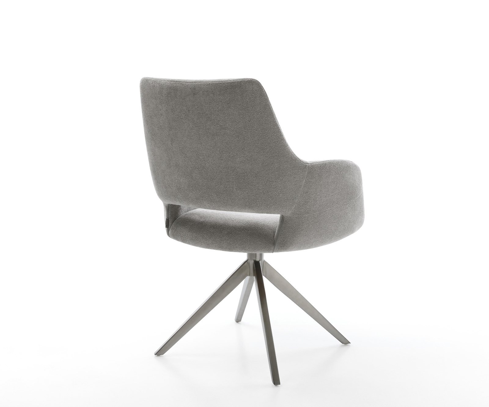 Jedálenská stolička Yago-Flex s opierkami texturovaná látka mäkká sivá krížová podstava široká grafitová 360° otočná hojdacia funkcia vrecková pružina - Image 5