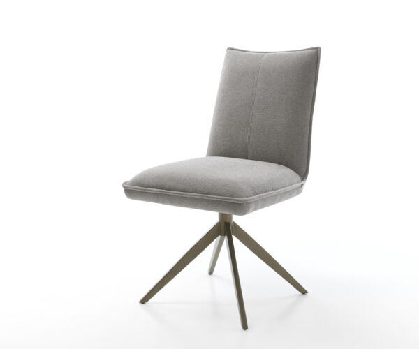 Jedálenská stolička Lelio-Flex štruktúrovaná látka mäkká sivá krížová podstava široká titánová farba 360° otočná hojdacia funkcia vrecková pružina