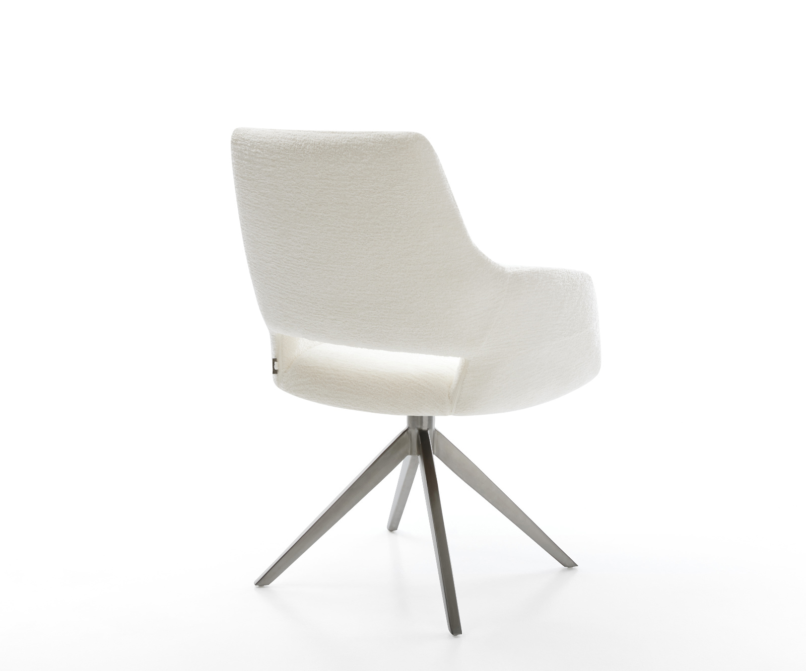 Jedálenská stolička Yago-Flex s opierkami bouclé mäkký béžová krížová podstava široká grafitová 360° otočná hojdacia funkcia vrecková pružina - Image 5