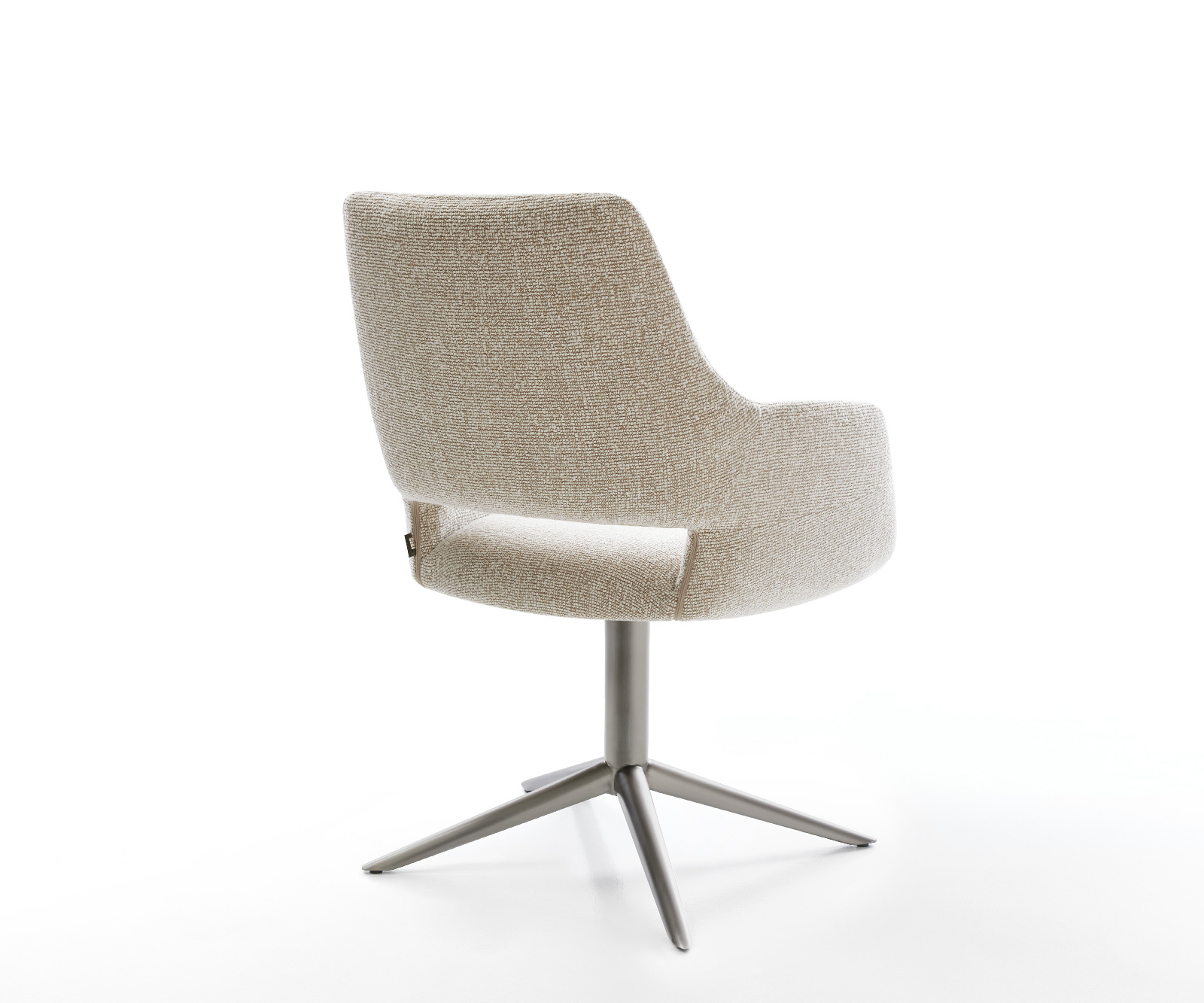 Jedálenská stolička Yago-Flex s opierkami tkanina mäkká béžová krížová podstava grafitová otočný o 360° hojdacia funkcia vrecková pružina - Image 5