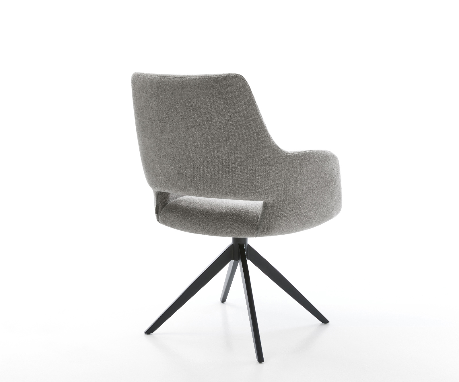 Jedálenská stolička Yago-Flex s opierkami texturovaná látka mäkký sivá krížová podstava široká čierna 360° otočný hojdacia funkcia vrecková pružina - Image 5