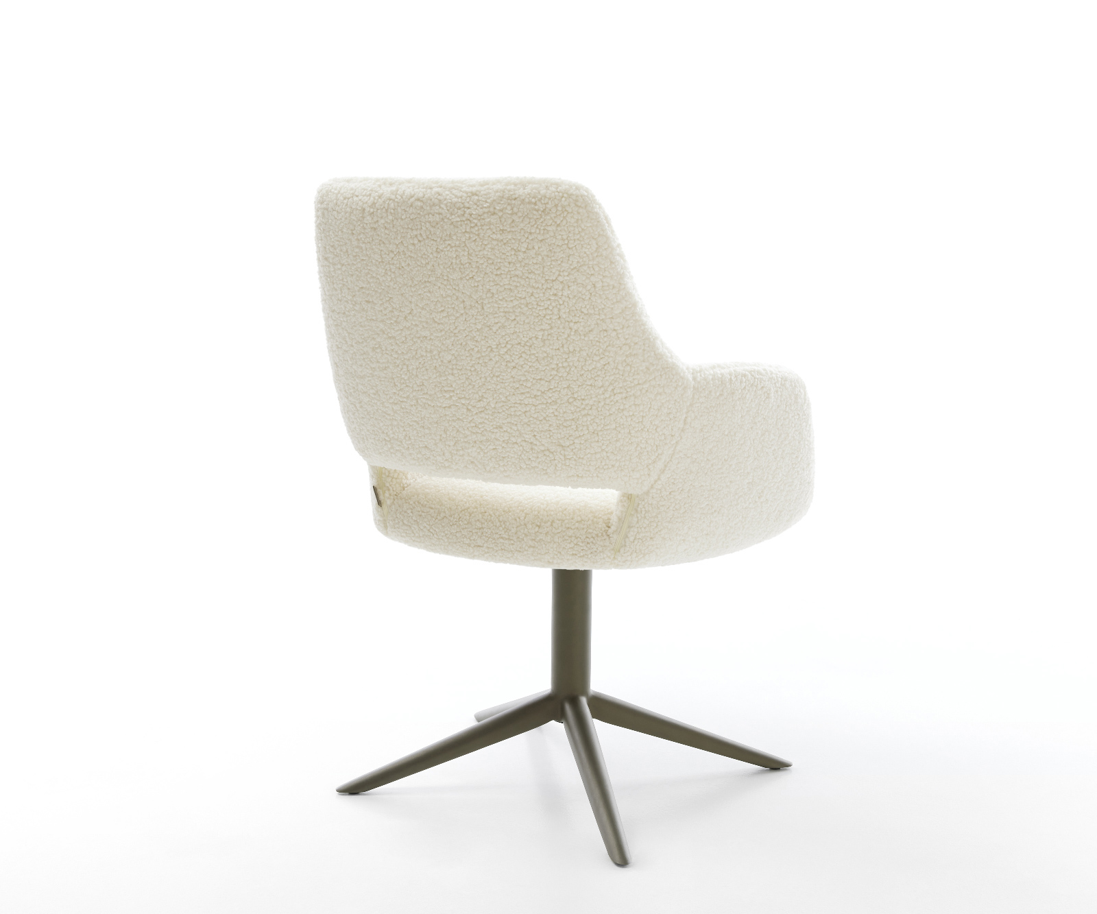 Jedálenská stolička Yago-Flex s opierkami teddy látka béžová krížová podstava titánová farba 360° otočný hojdacia funkcia vrecková pružina - Image 5