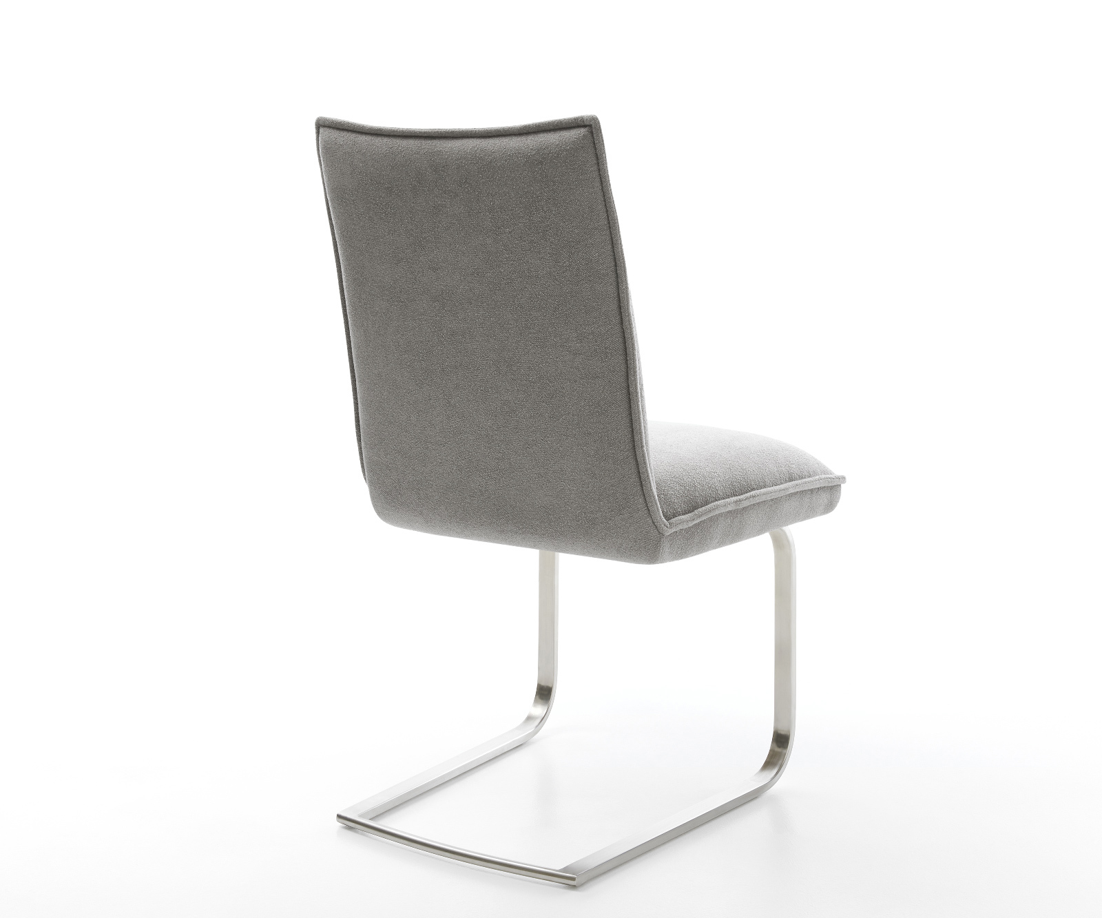 Konzolová jedálenská stolička Lelio-Flex štruktúrovaná látka mäkká sivá konzolová jedálenská stolička plochá nerezová oceľ vrecková pružina - Image 5