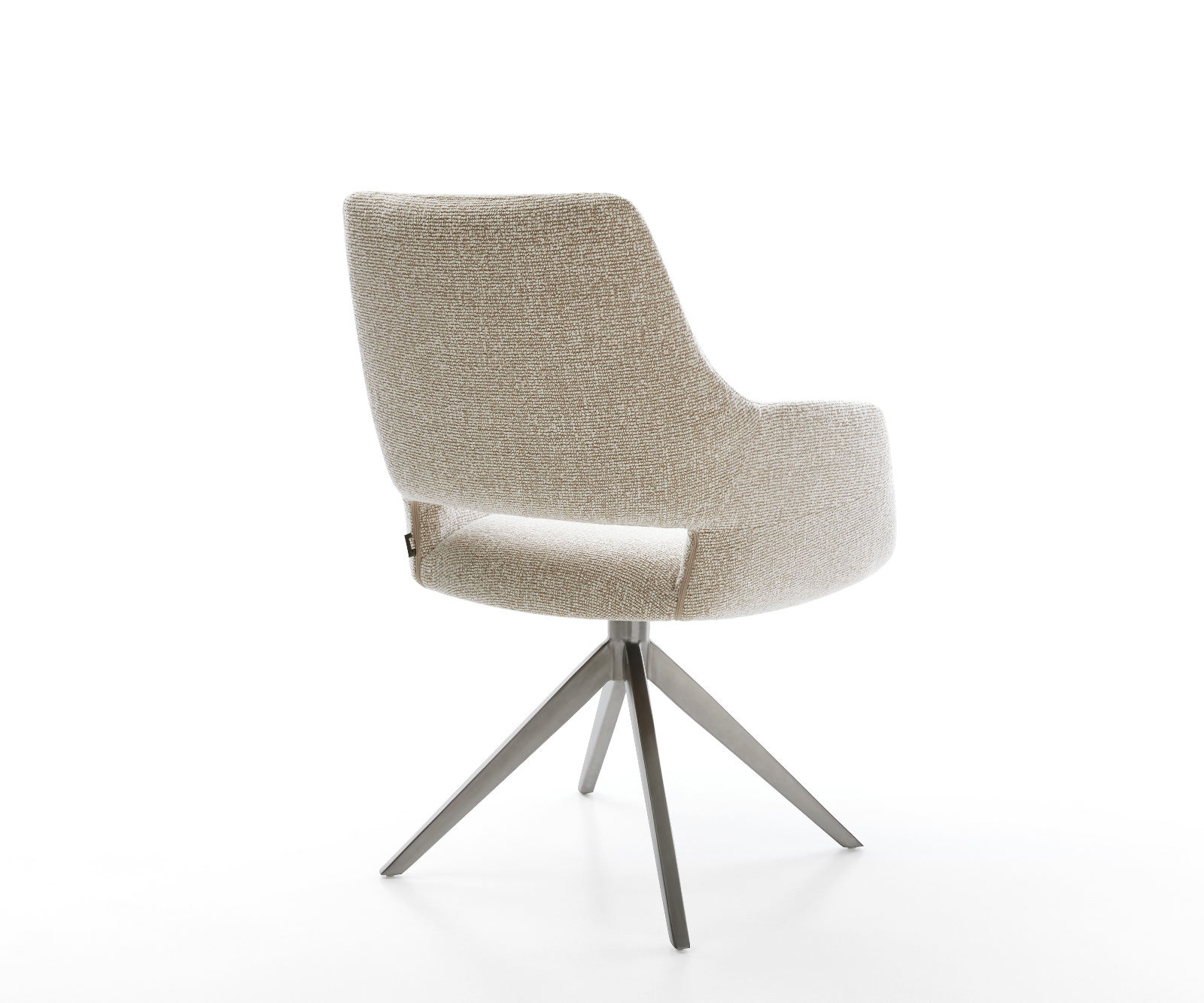 Jedálenská stolička Yago-Flex s opierkami tkanina mäkká béžová krížová podstava široká grafitová 360° otočná hojdacia funkcia vrecková pružina - Image 5