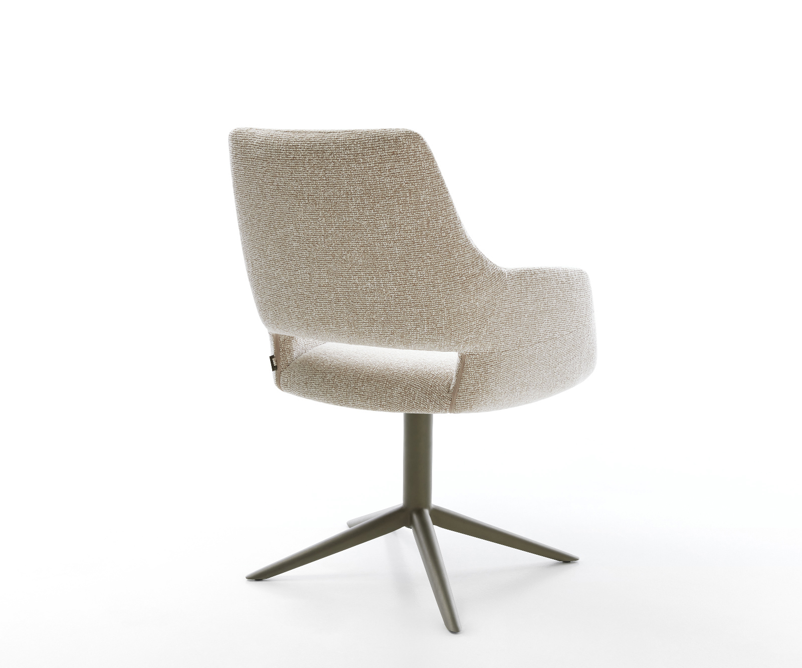 Jedálenská stolička Yago-Flex s opierkami tkanina mäkká béžová krížová podstava titánová farba 360° otočný hojdacia funkcia vrecková pružina - Image 5