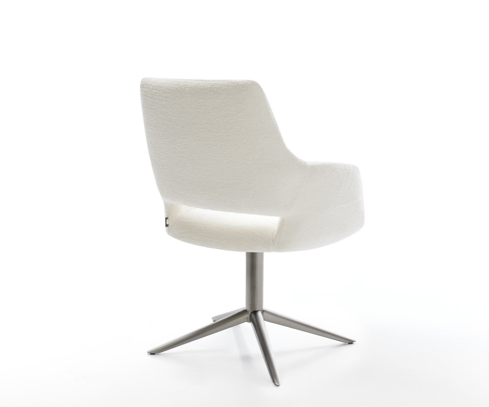 Jedálenská stolička Yago-Flex s opierkami bouclé mäkký béžová podstava grafitová 360° otočný hojdacia funkcia vrecková pružina - Image 5