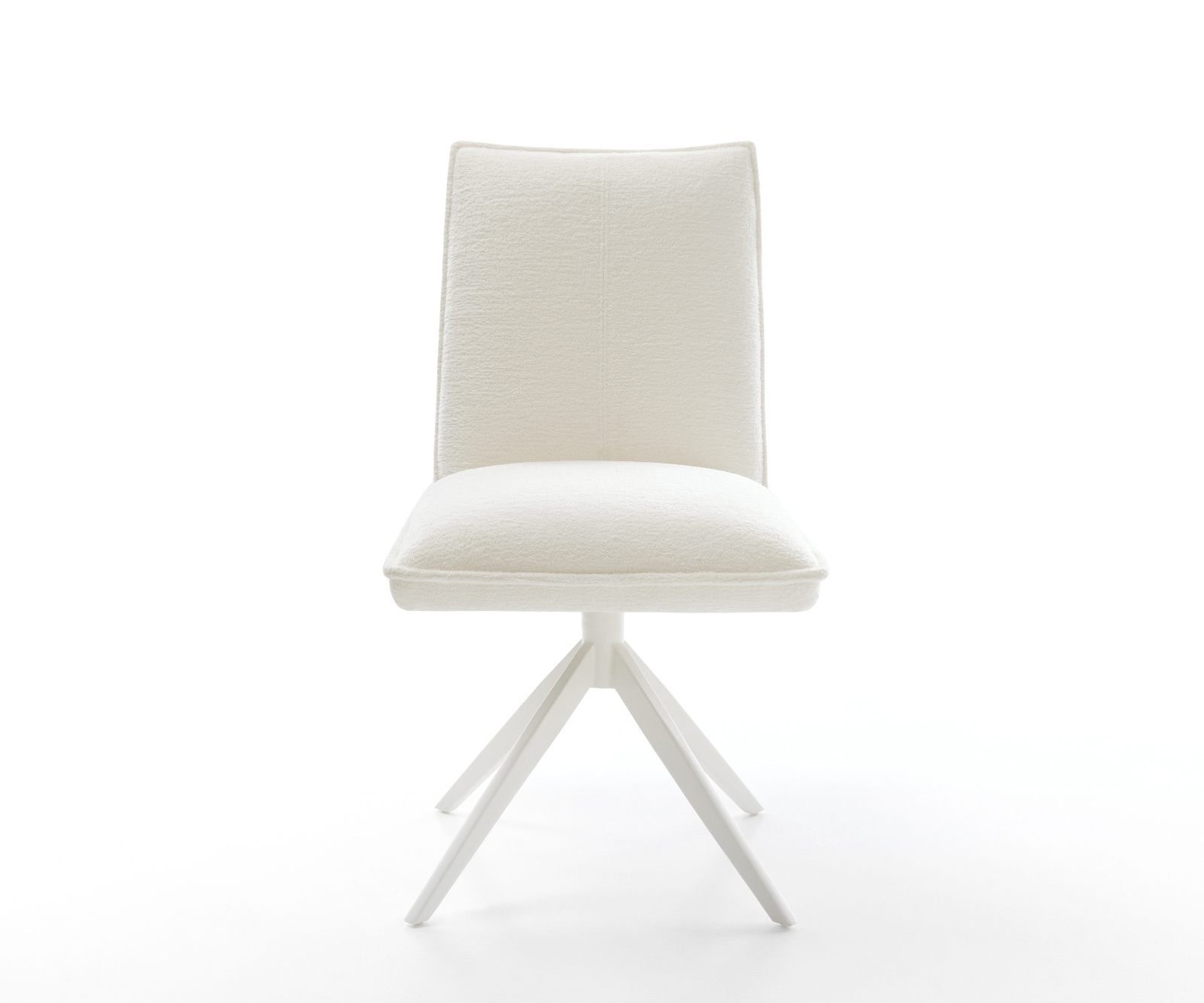 Jedálenská stolička Lelio-Flex bouclé mäkký béžová krížová podstava široká biela 360° otočný hojdacia funkcia vrecková pružina - Image 2