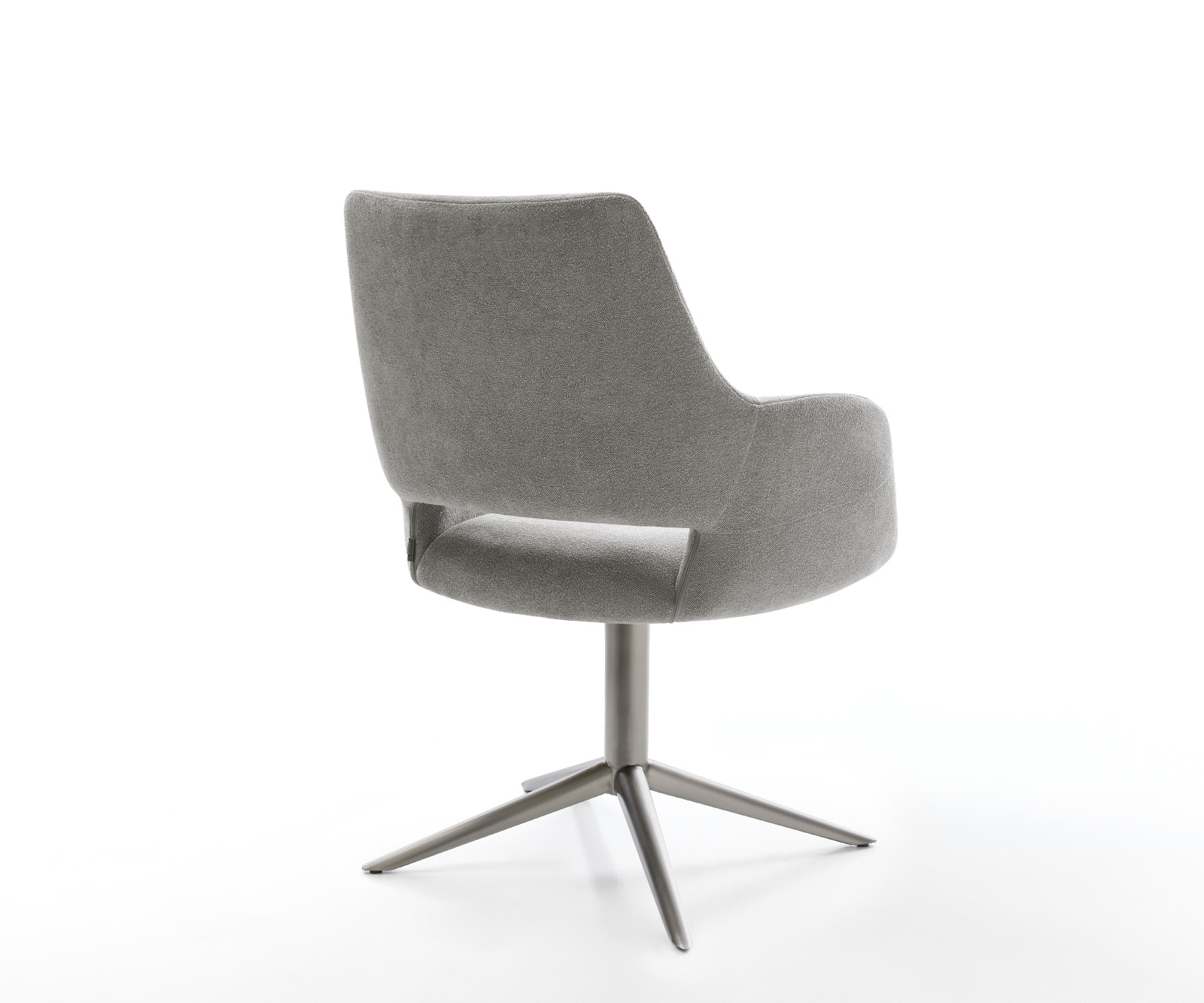 Jedálenská stolička Yago-Flex s opierkami texturovaná látka mäkký sivá krížová podstava grafitová 360° otočný hojdacia funkcia vrecková pružina - Image 5