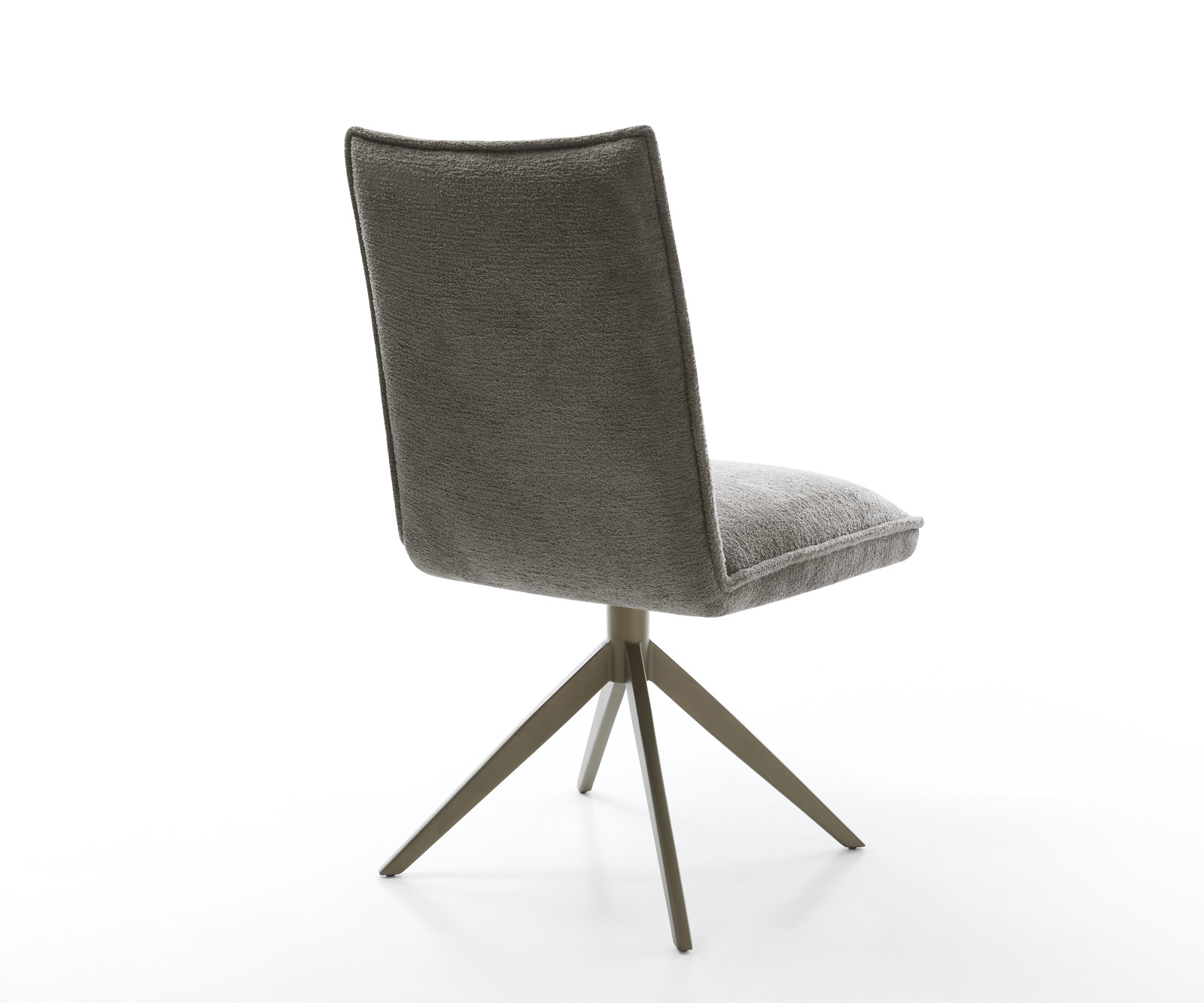 Jedálenská stolička Lelio-Flex bouclé mäkký tmavobéžová krížová podstava široký titánová farba 360° otočný hojdacia funkcia vrecková pružina - Image 5