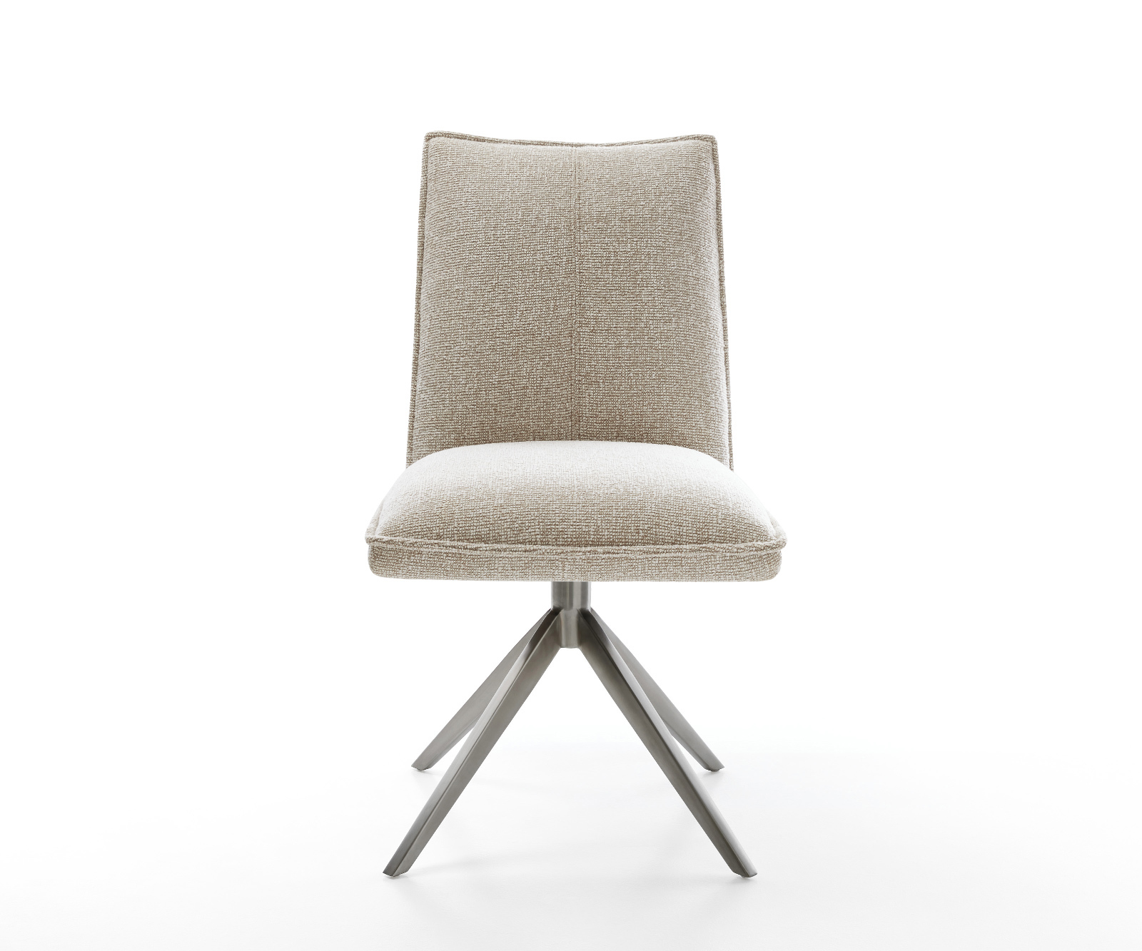 Jedálenská stolička Lelio-Flex tkanina mäkký béžová krížová podstava široká grafitová 360° otočná hojdacia funkcia vrecková pružina - Image 2