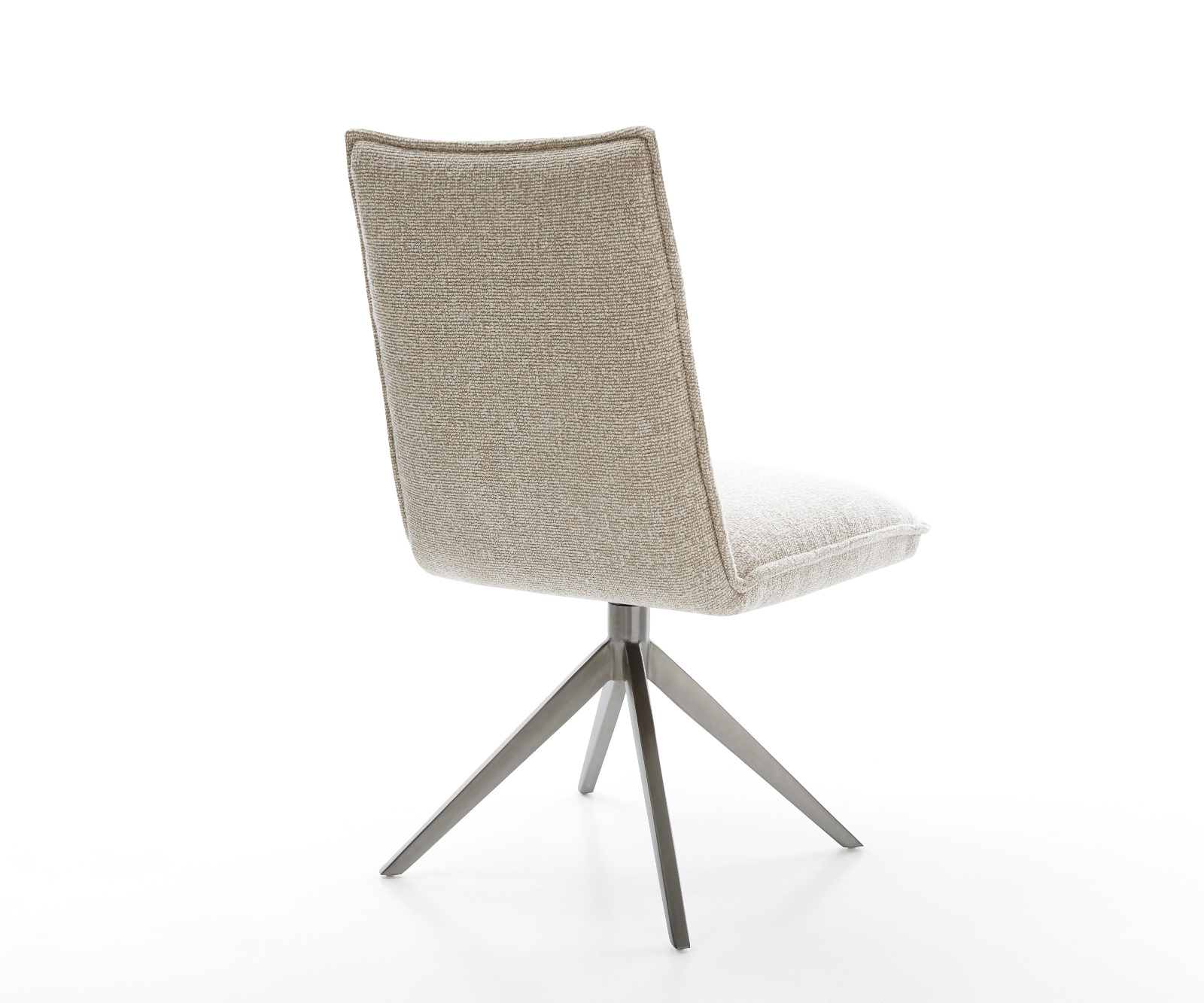 Jedálenská stolička Lelio-Flex tkanina mäkký béžová krížová podstava široká grafitová 360° otočná hojdacia funkcia vrecková pružina - Image 5