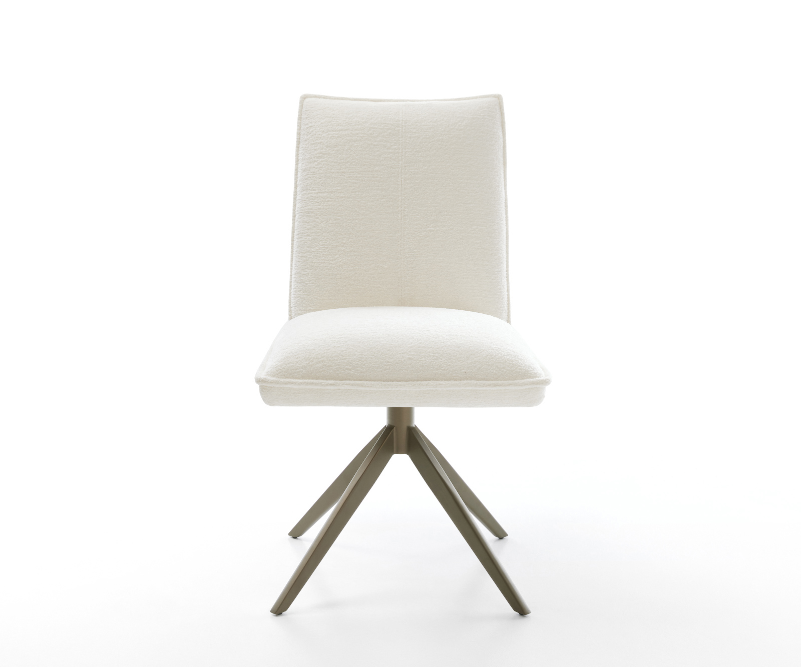 Jedálenská stolička Lelio-Flex bouclé mäkký béžová krížová podstava široká titánová farba 360° otočný hojdacia funkcia vrecková pružina - Image 2