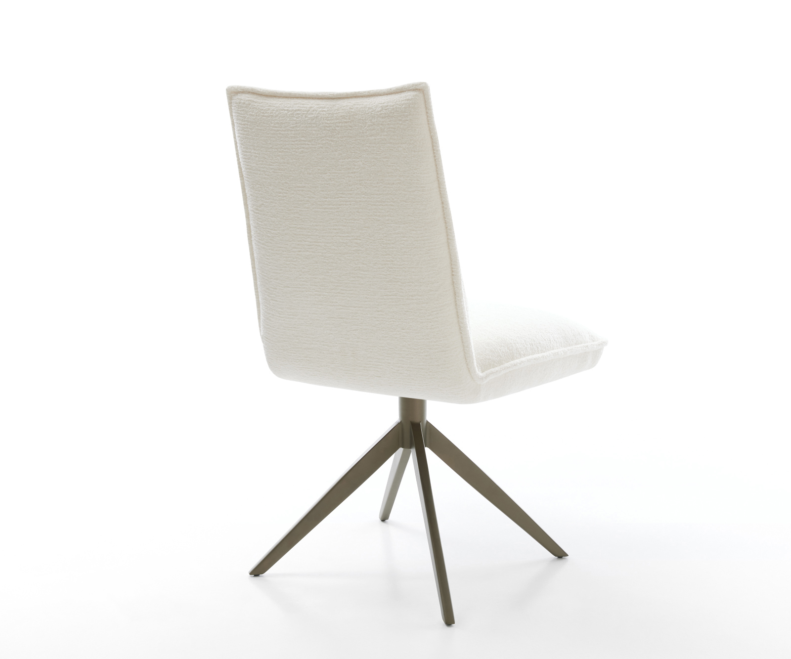 Jedálenská stolička Lelio-Flex bouclé mäkký béžová krížová podstava široká titánová farba 360° otočný hojdacia funkcia vrecková pružina - Image 5