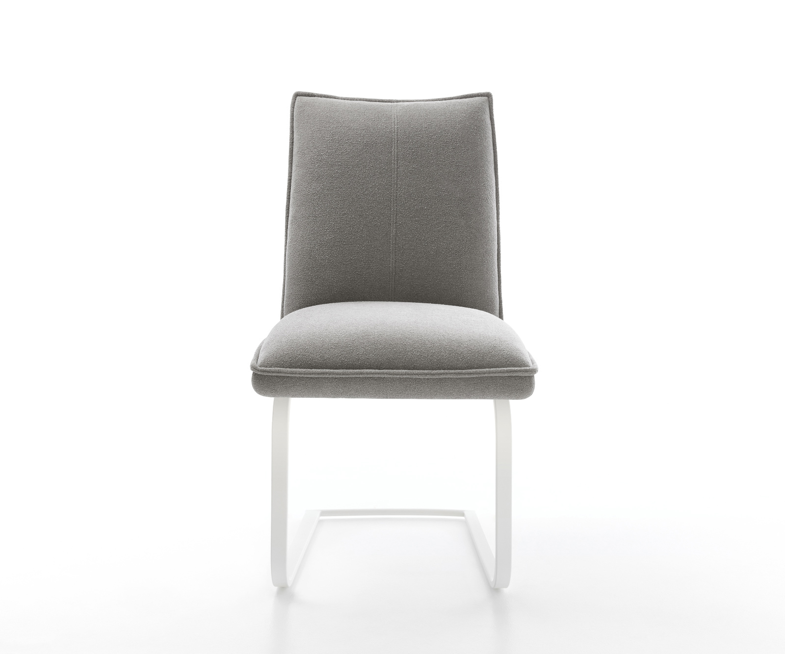 Konzolová jedálenská stolička Lelio-Flex štruktúrovaná látka mäkký sivá konzolová jedálenská stolička plochý biely vrecková pružina - Image 2