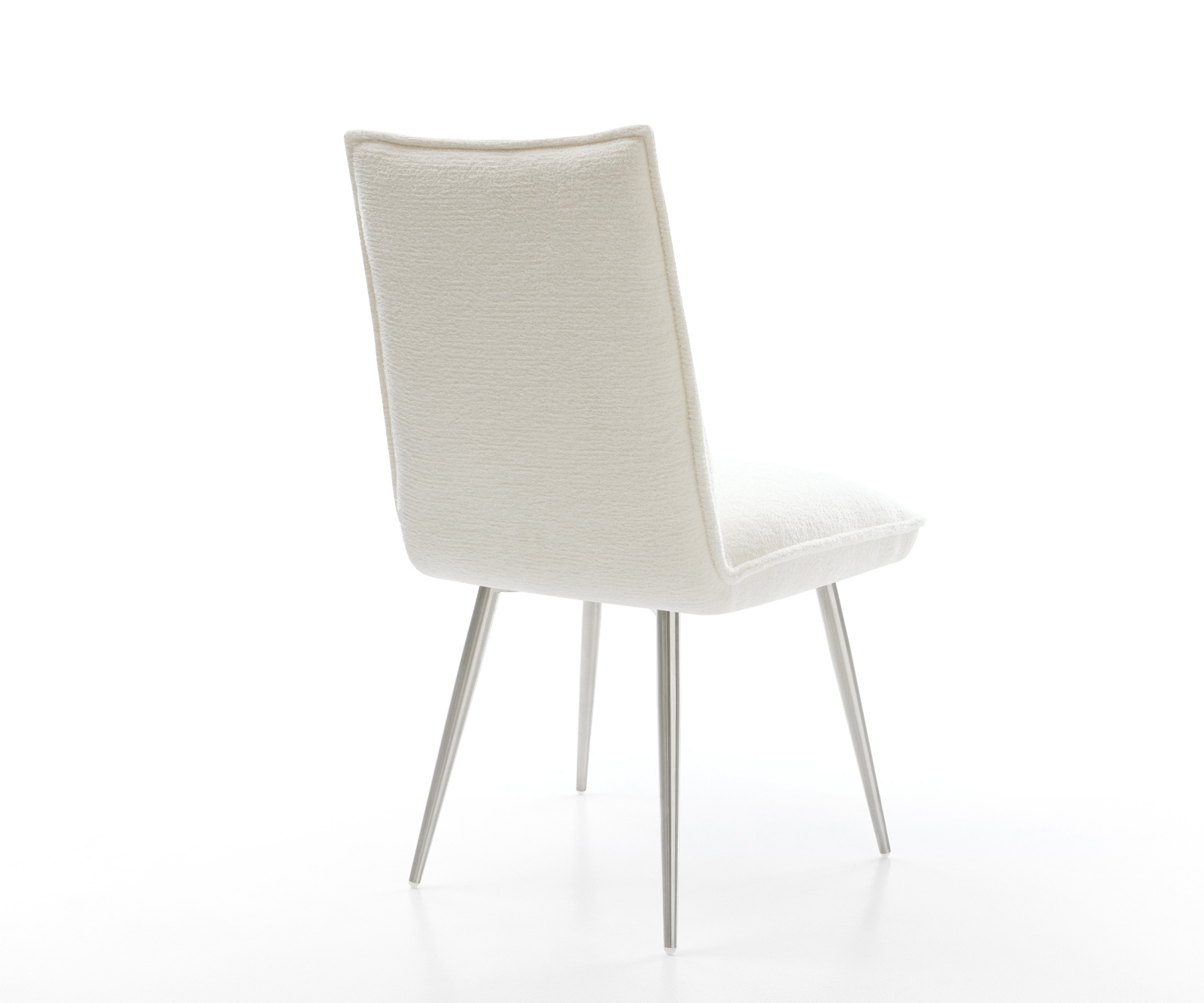 Jedálenská stolička Lelio-Flex bouclé mäkký béžová 4-nohá zúžená nerezová oceľ vrecková pružina - Image 5