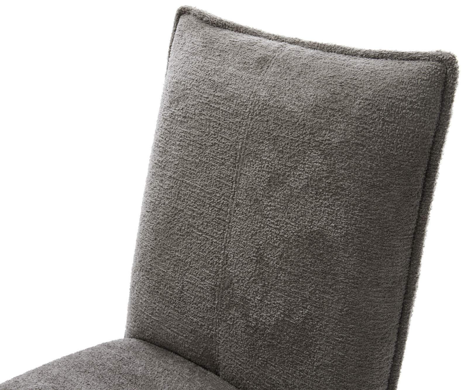 Jedálenská stolička Lelio-Flex bouclé mäkký tmavobéžová 4-nohá zúžená čierna vrecková pružina - Image 4